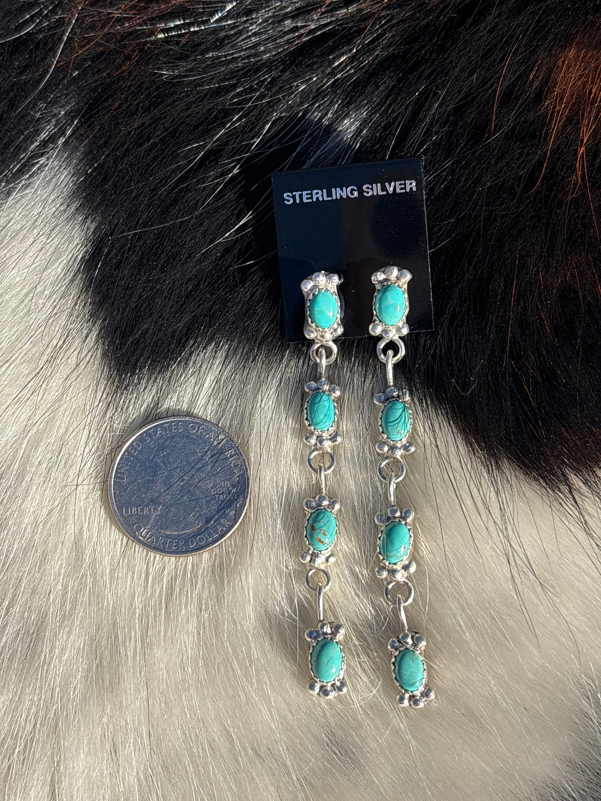 Native Made, Turquoise & Sterling Silver Earrings