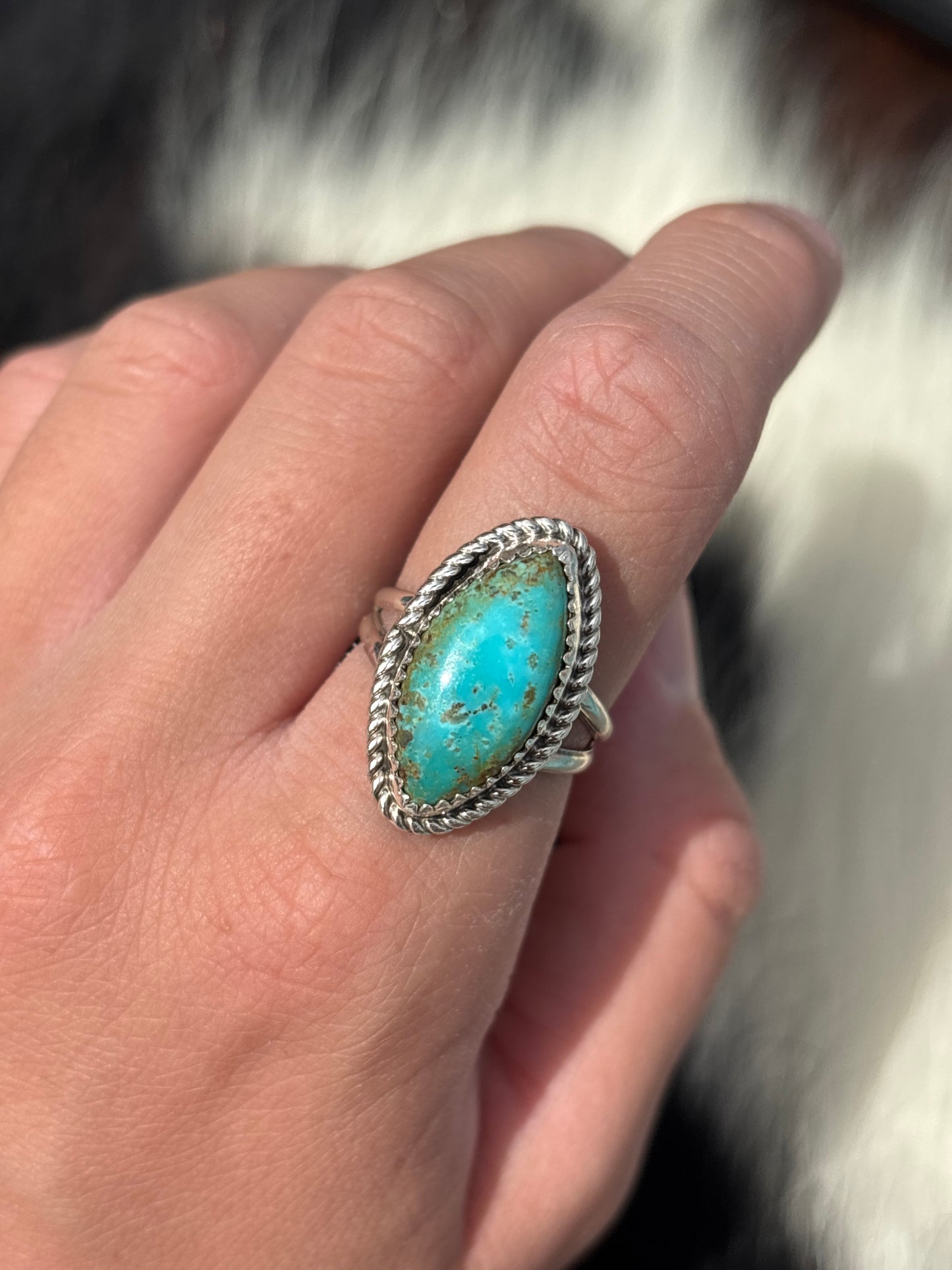 Native American, Hand-Made, Turquoise & Sterling Silver Ring