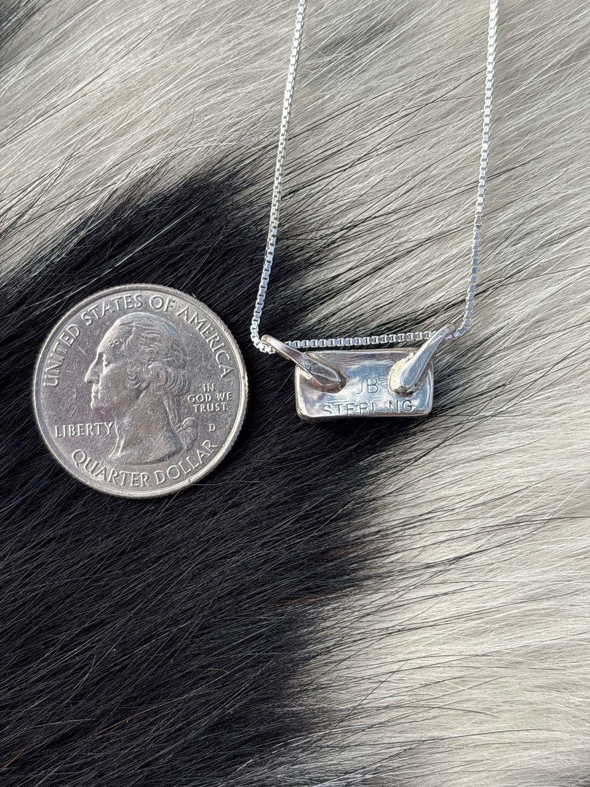 Native American, Hand-Made, Turquoise & Sterling Silver Bar Necklace