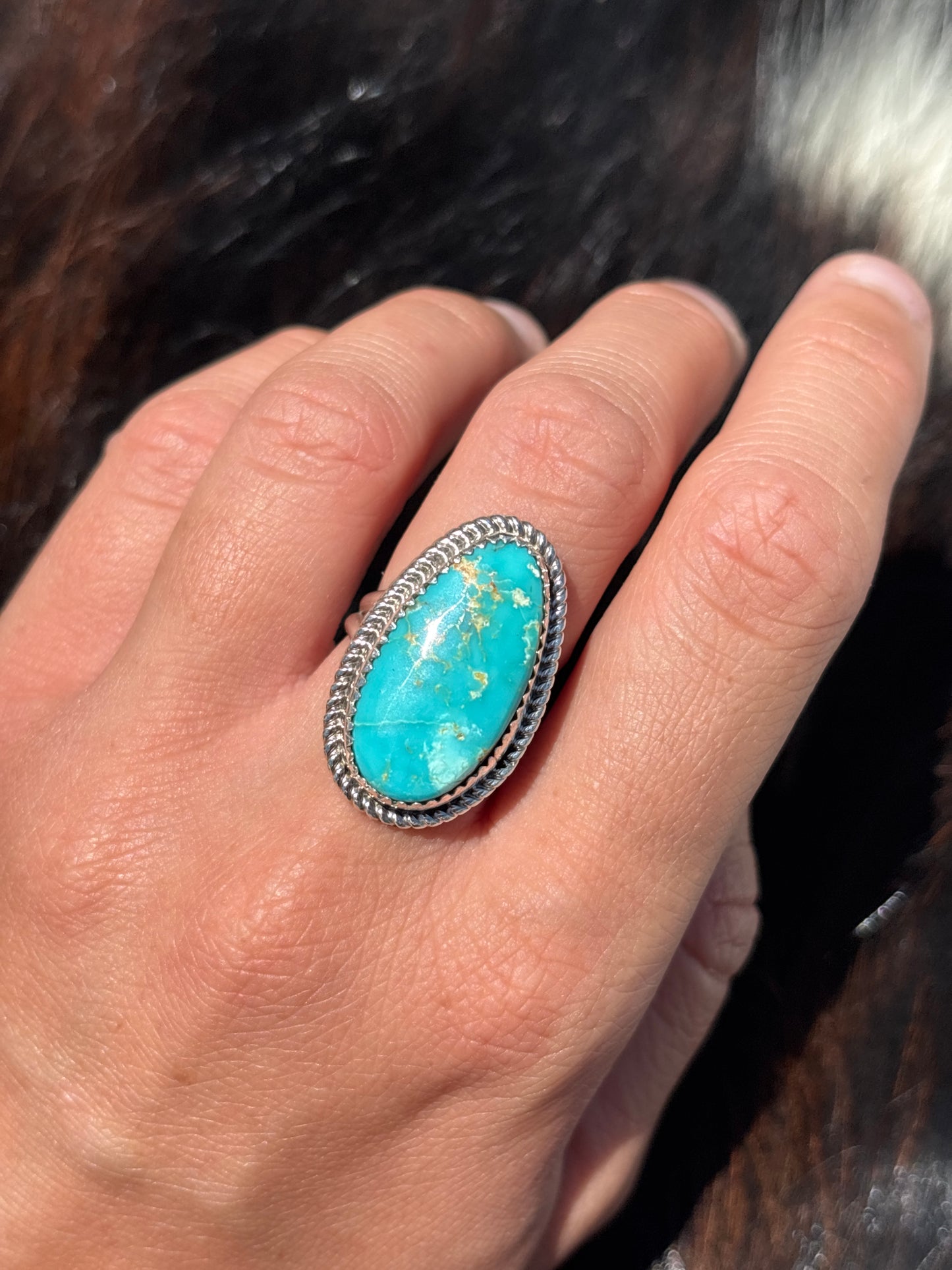 Native American, Hand-Made, Turquoise & Sterling Silver Ring