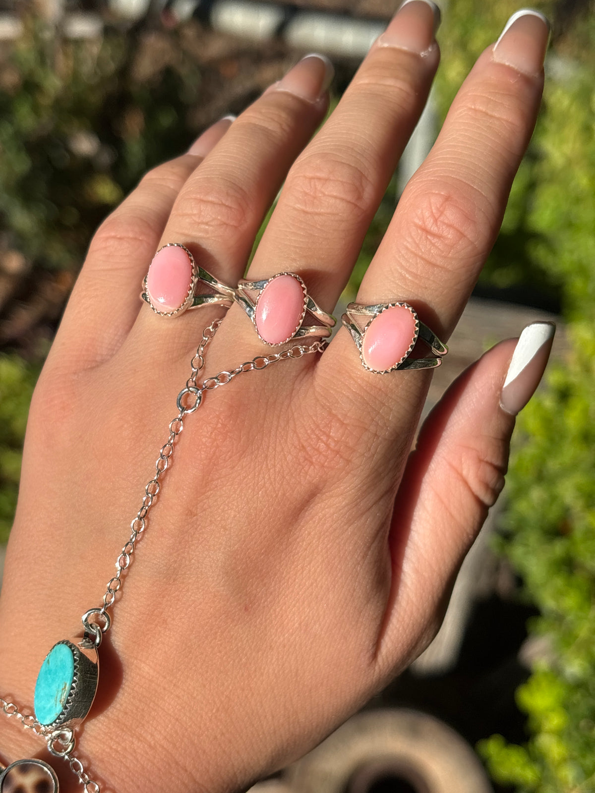 Native American, Hand-Made, Pink Conch & Sterling Silver Ring