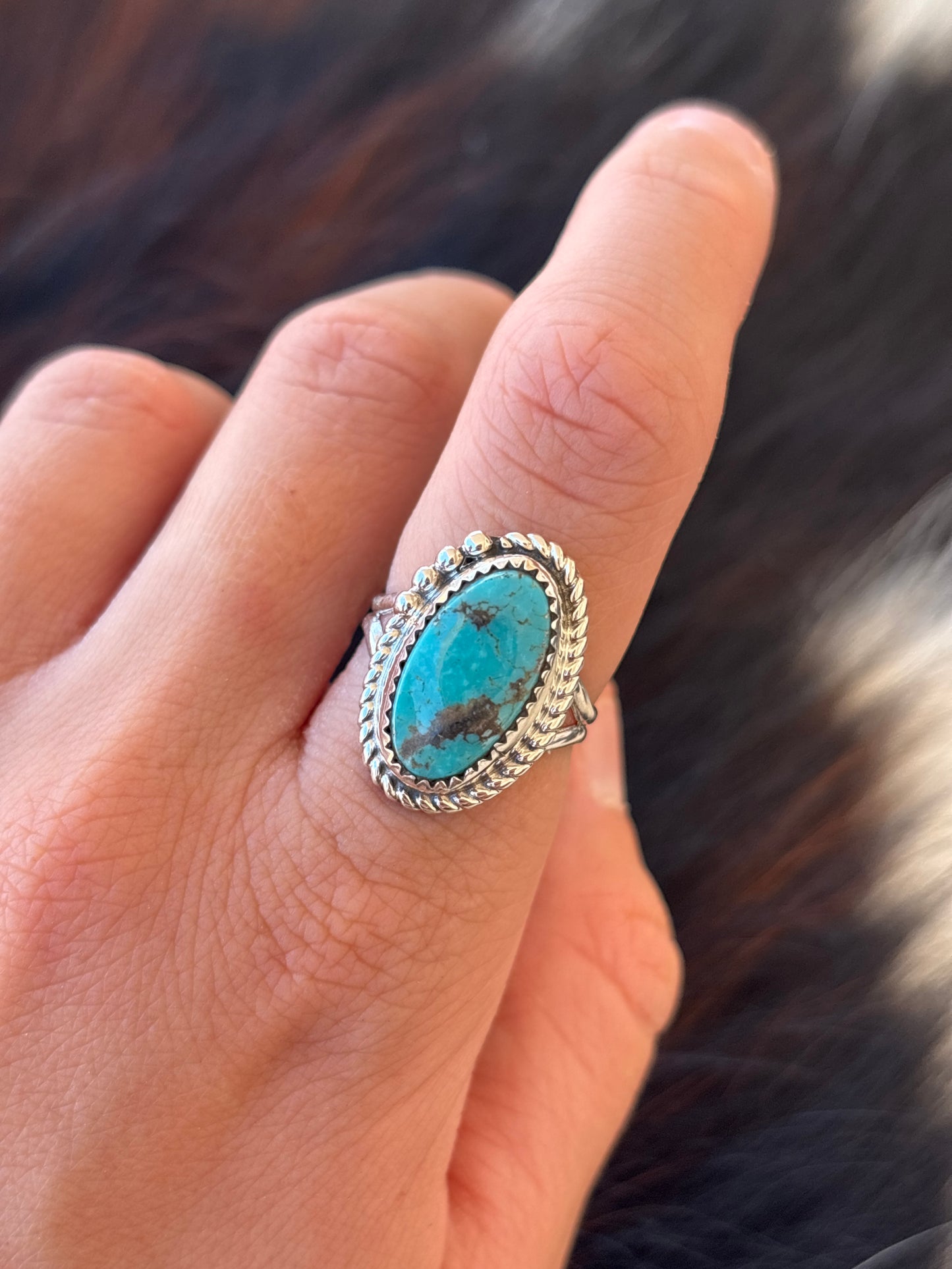 Native American, Hand-Made, Turquoise & Sterling Silver Ring