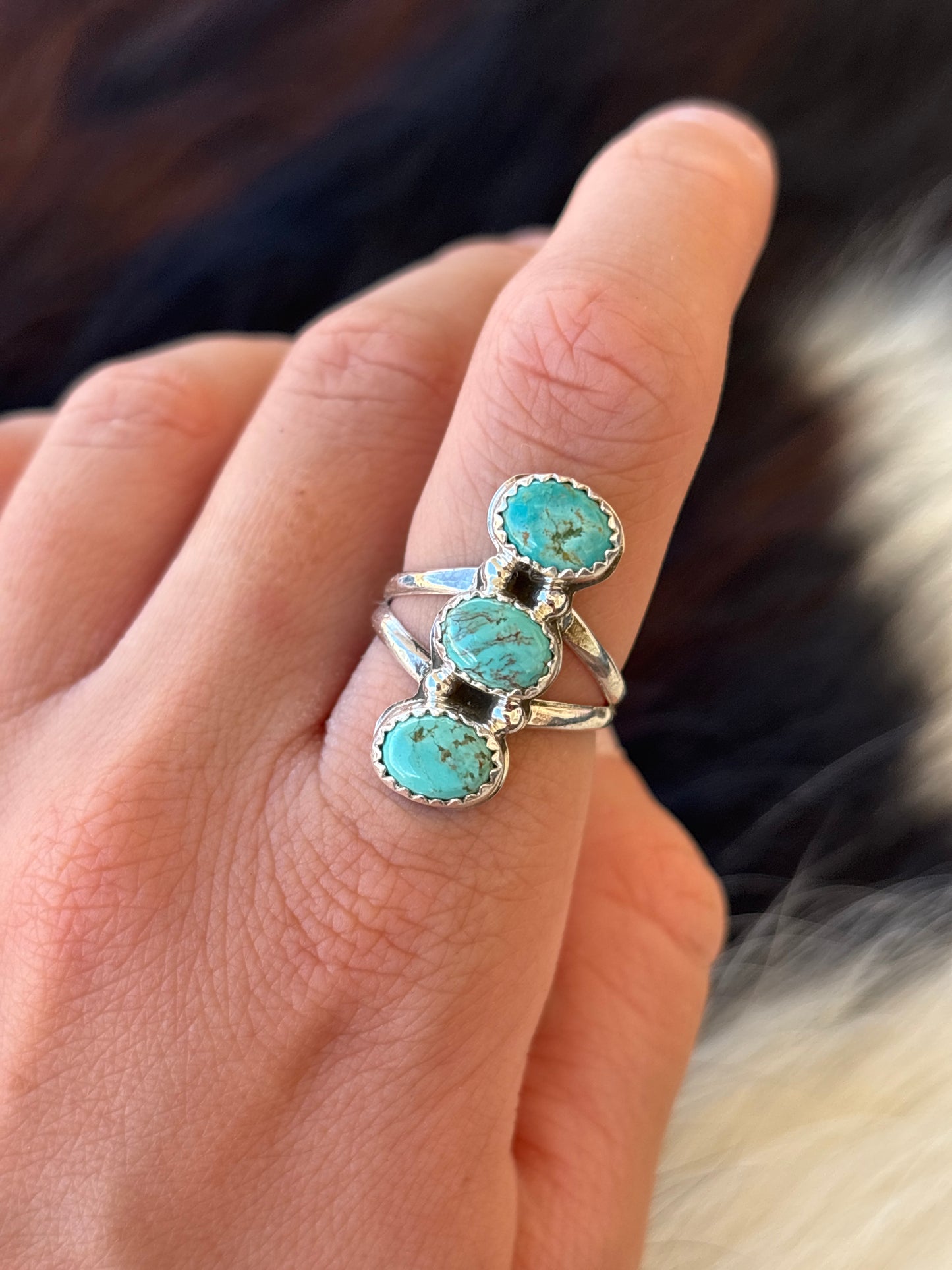 Native American, Hand-Made, Turquoise & Sterling Silver Ring