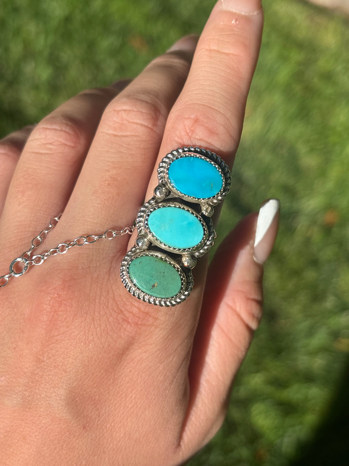 Native American, Hand-Made, Turquoise & Sterling Silver Ring