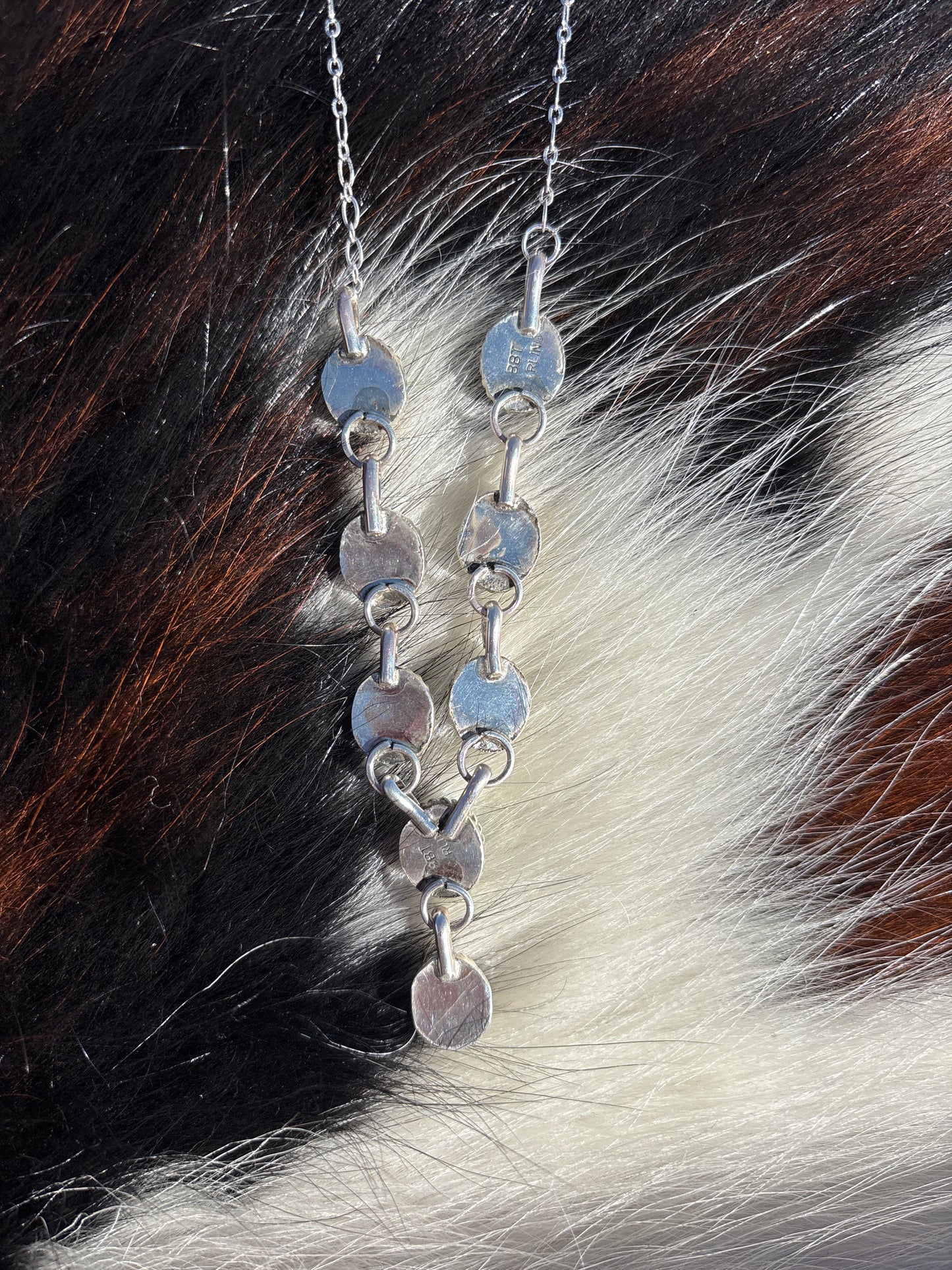 Native American, Hand-Made, Turquoise & Sterling Silver Lariat Necklace