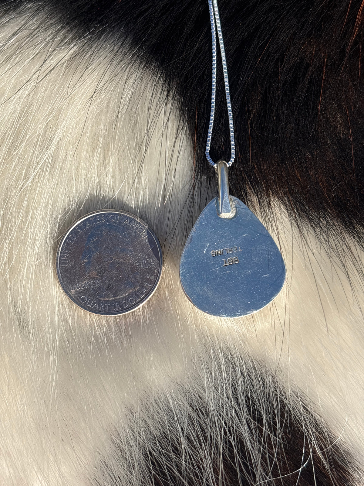 Native American, Hand-Made, Spiny Oyster & Sterling Silver Necklace