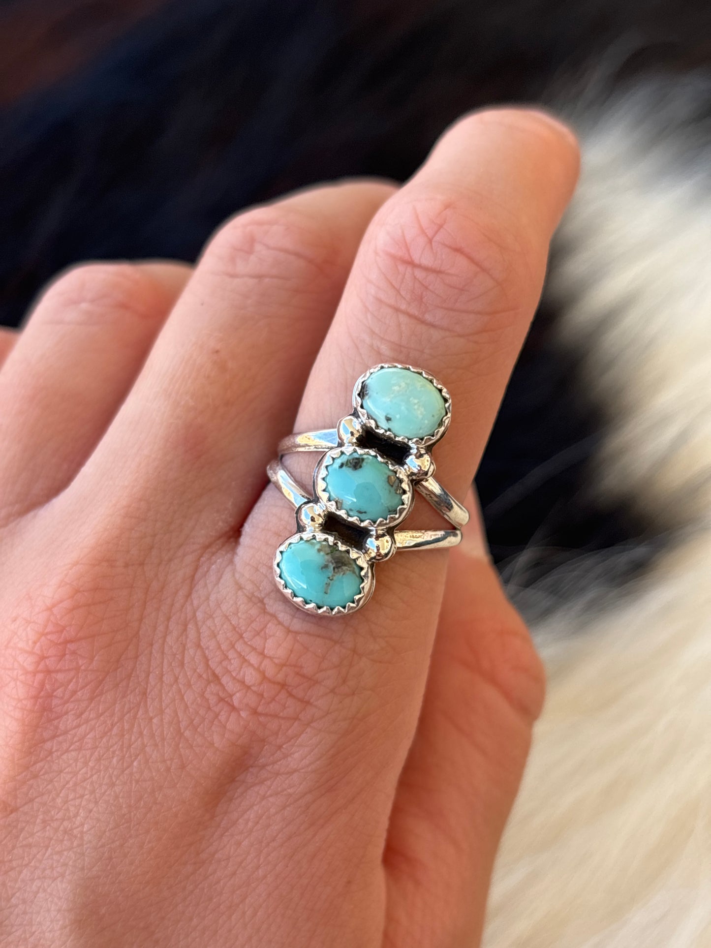 Native American, Hand-Made, Turquoise & Sterling Silver Ring
