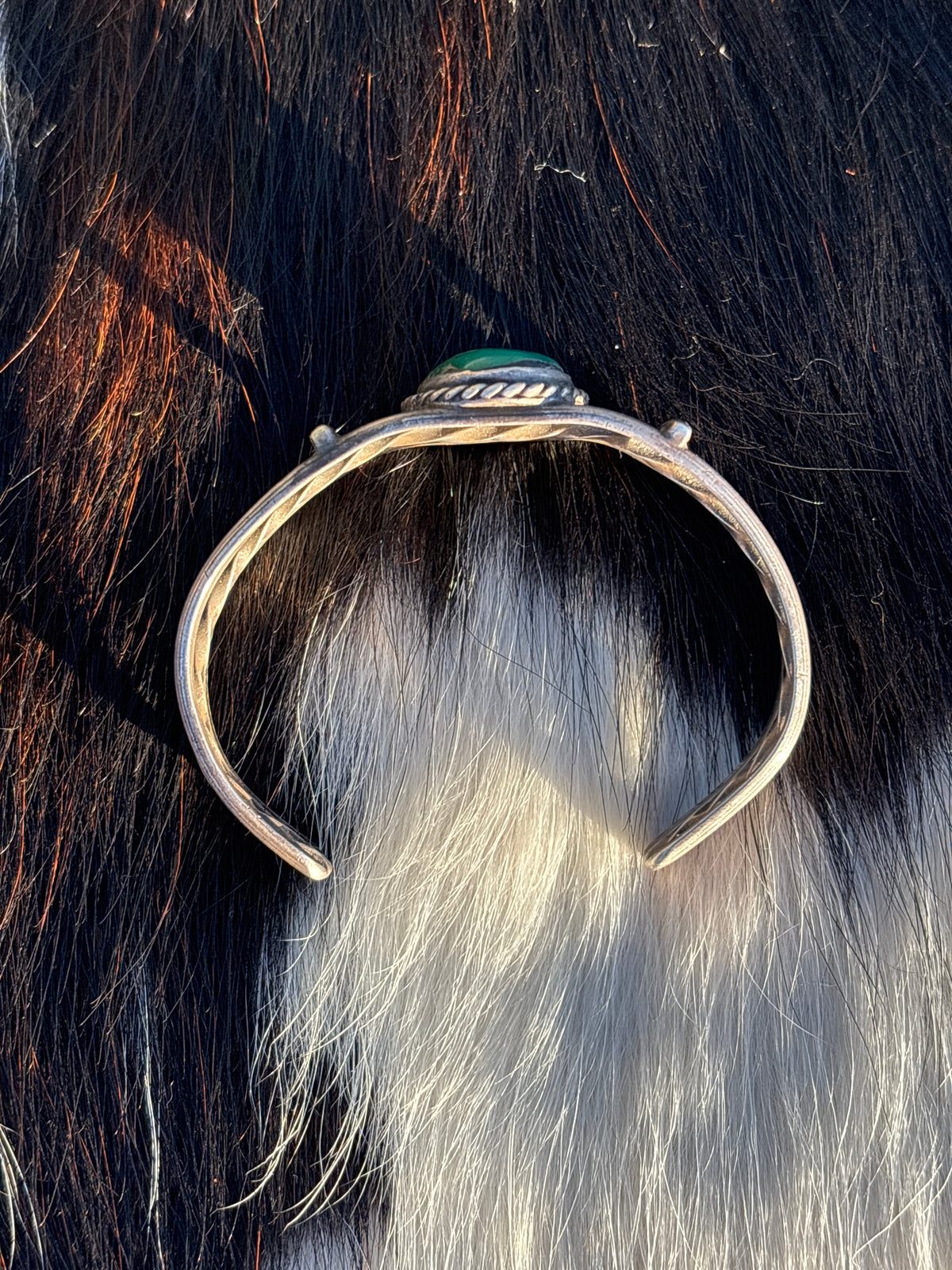 Vintage Native American, Handmade, Turquoise & Sterling Silver Cuff