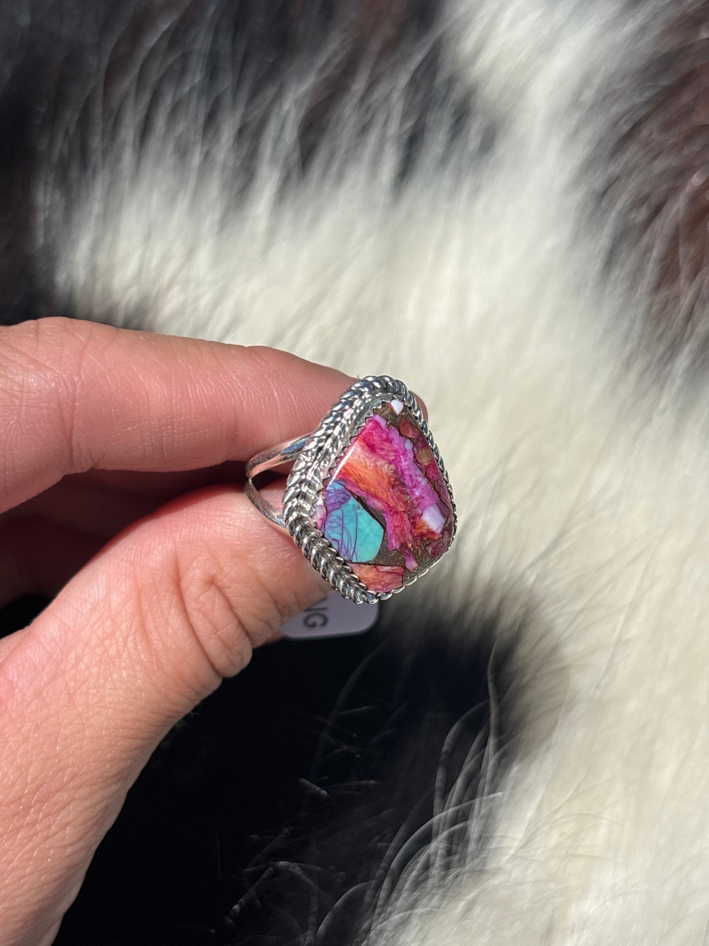 Native American, Hand-Made, Mojave & Sterling Silver Ring