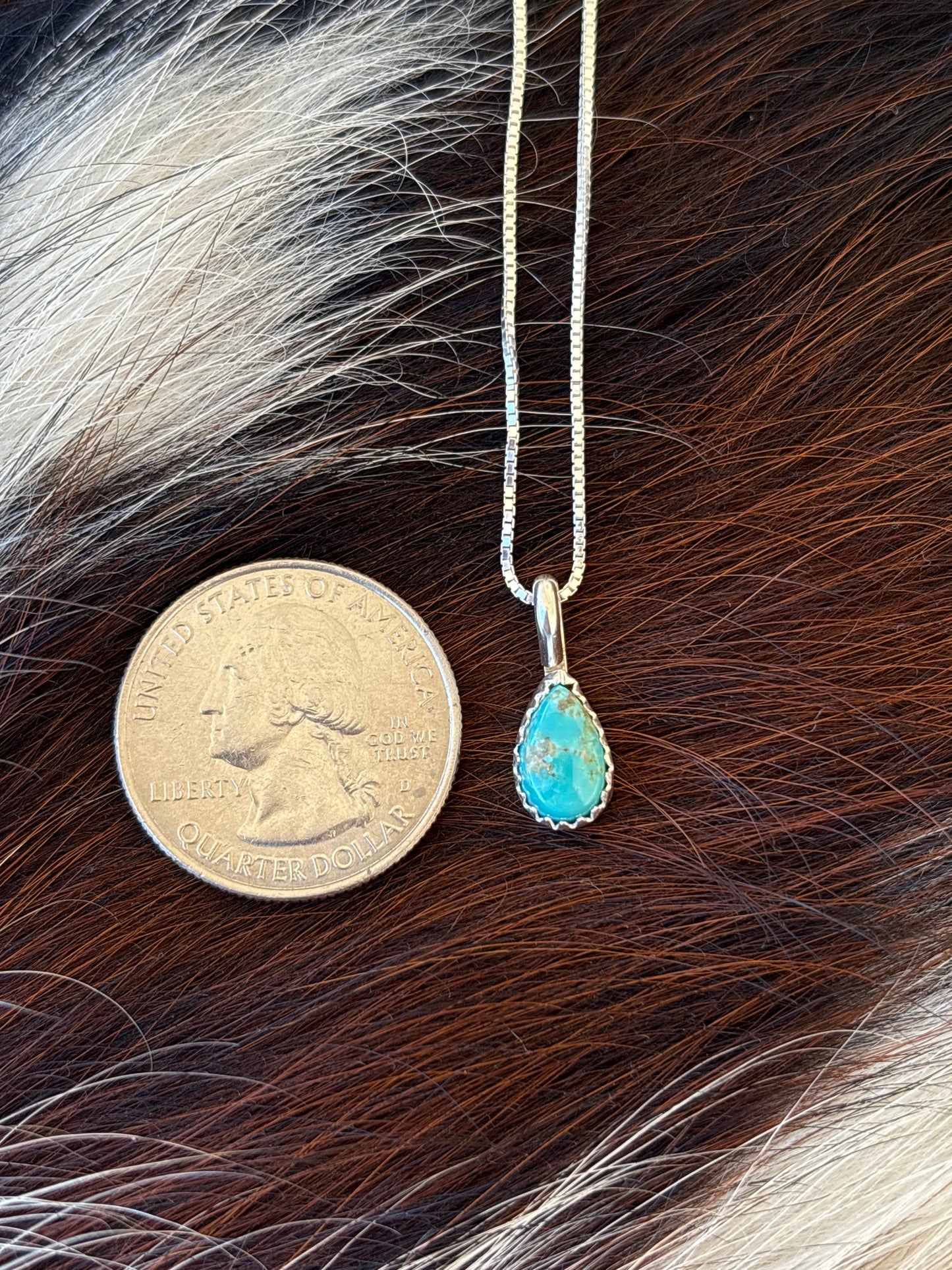 Native American, Hand-Made, Turquoise & Sterling Silver Necklace #4