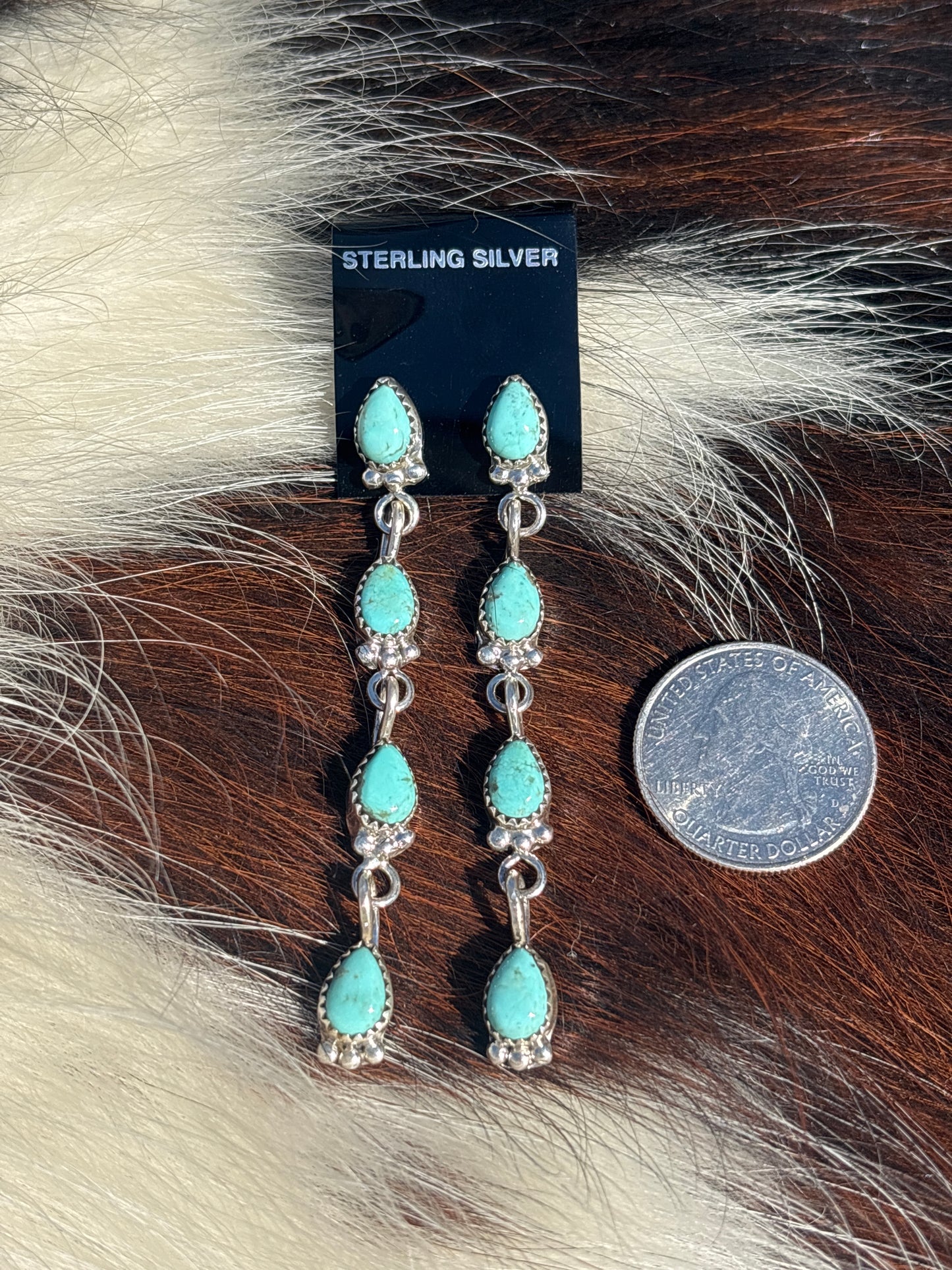 Native Made, Turquoise & Sterling Silver Earrings