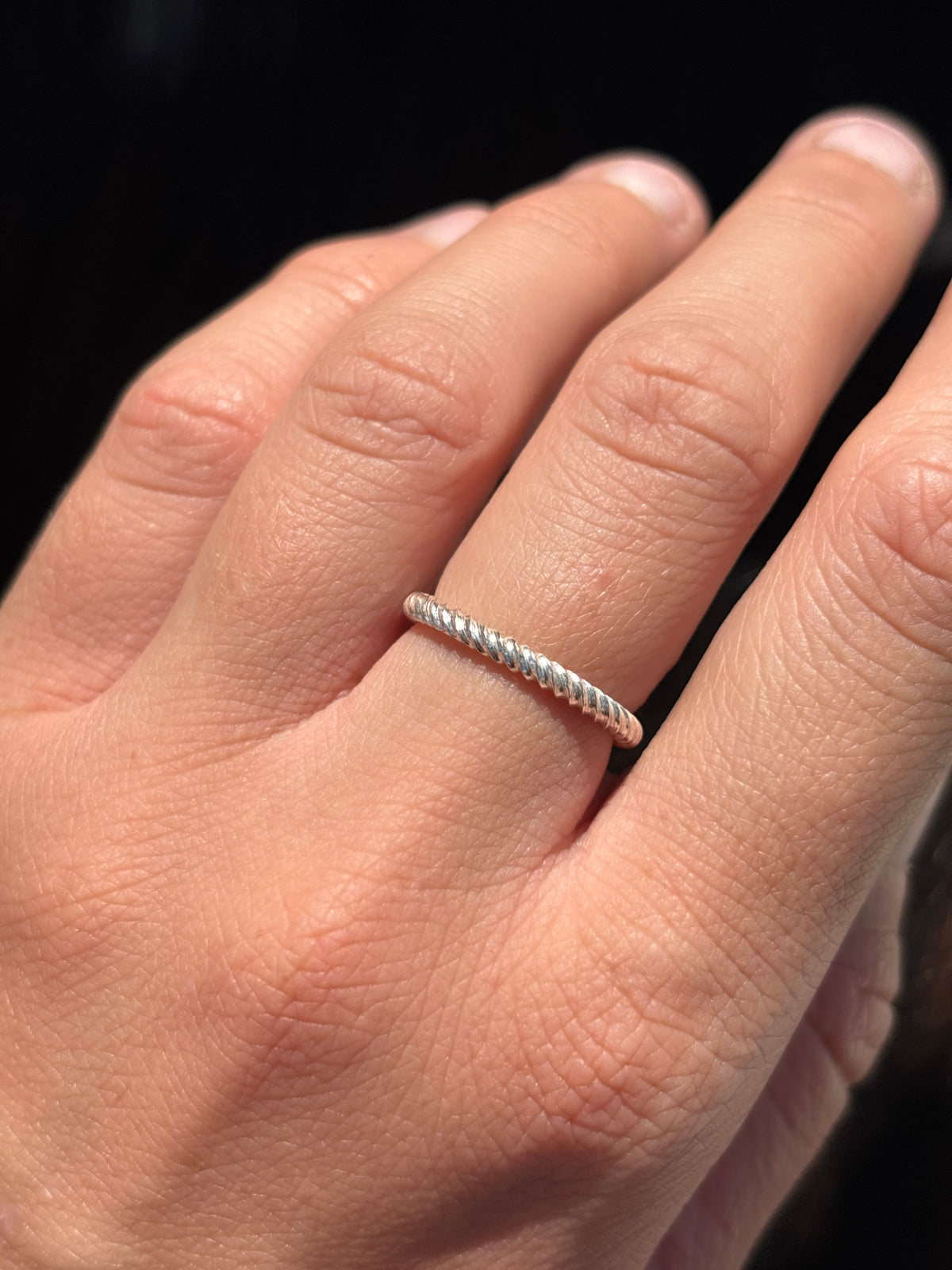 Native American, Hand-Made, Sterling Silver Stacker Ring