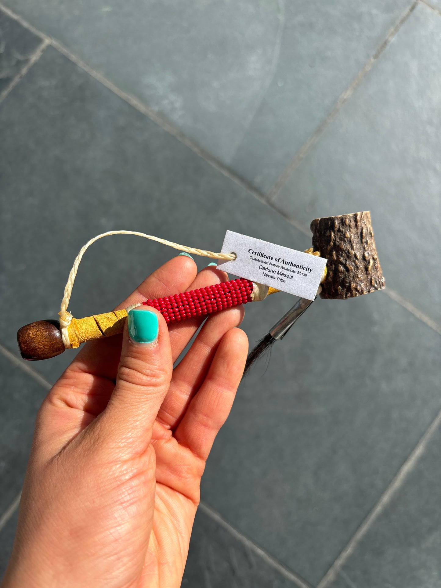 Native American, Hand-Made, Bone Pipe