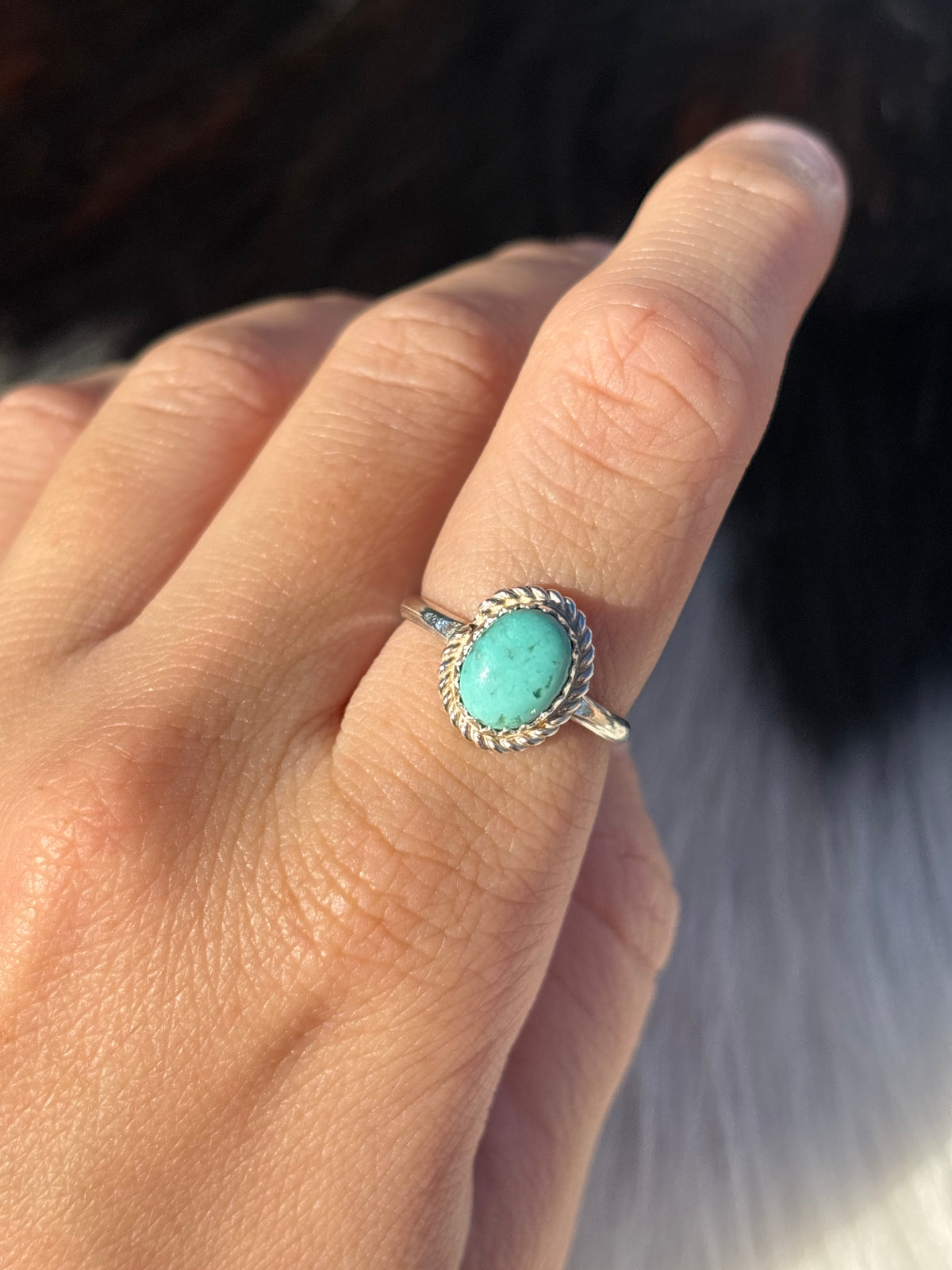 Native American, Hand-Made, Turquoise & Sterling Silver Ring