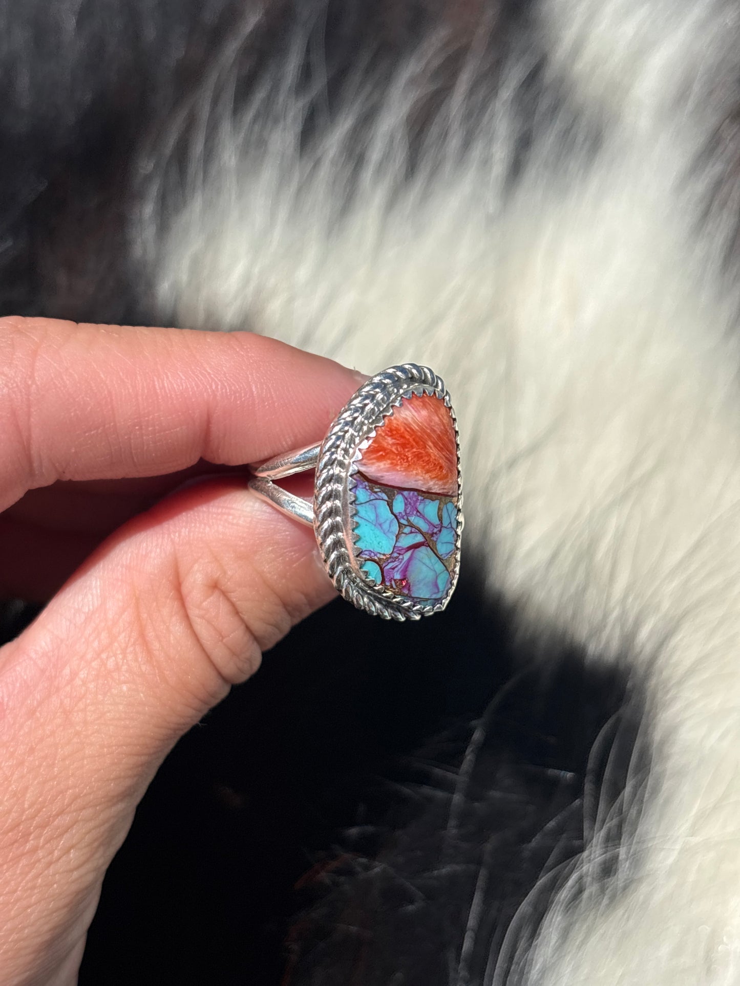 Native American, Hand-Made, Mojave & Sterling Silver Ring