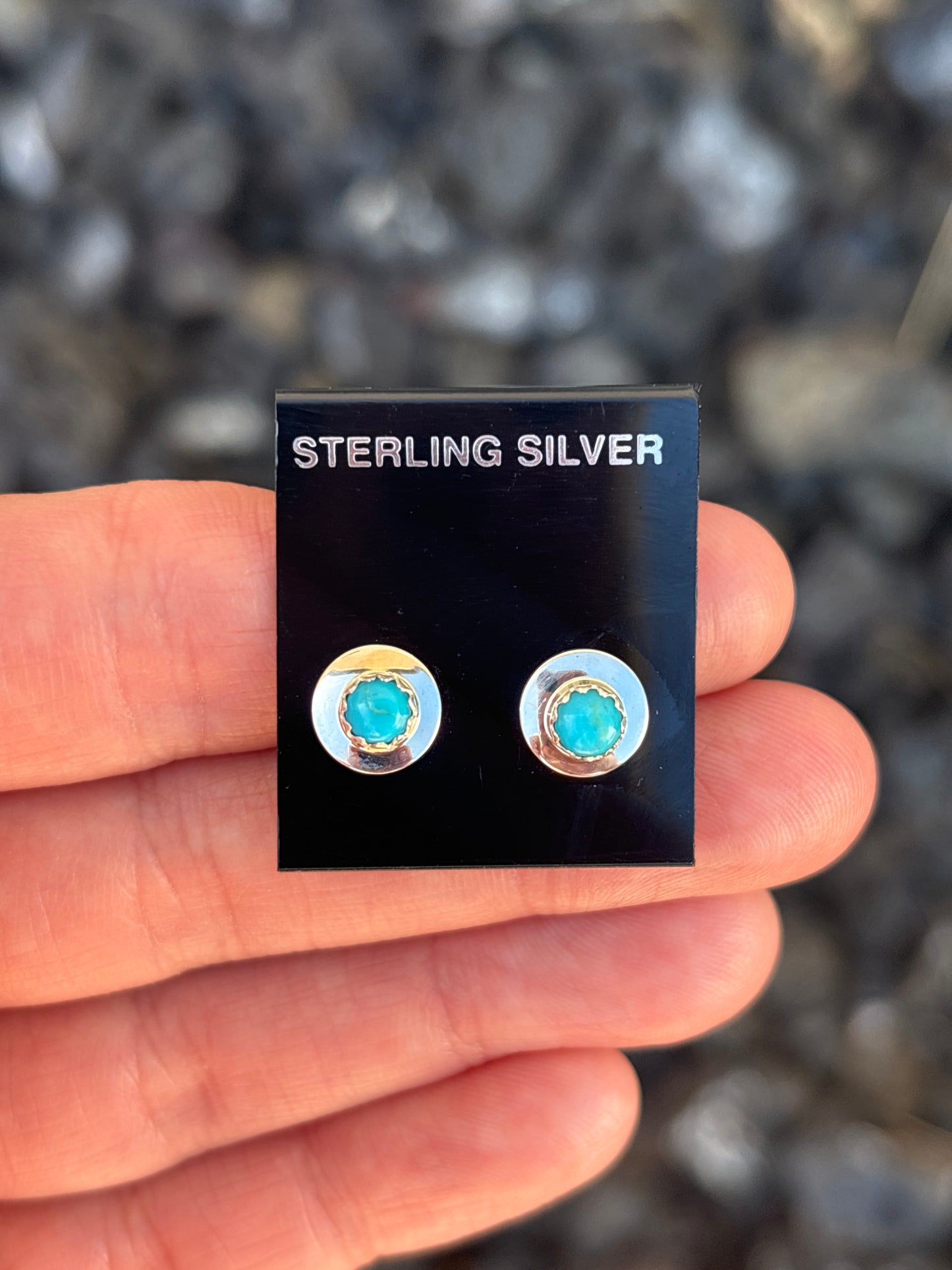 Native Made, Turquoise & Sterling Silver Earrings