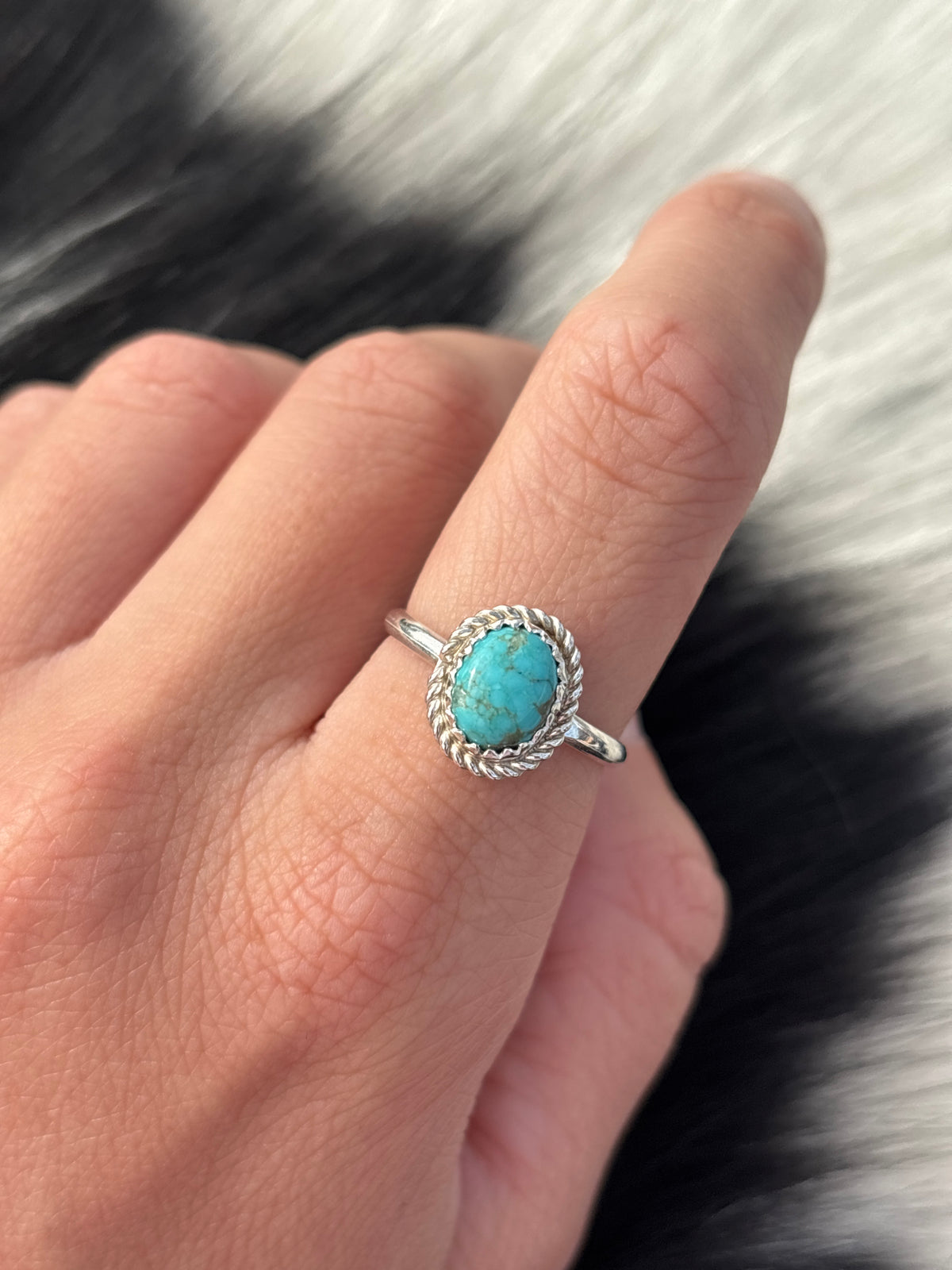 Native American, Hand-Made, Turquoise & Sterling Silver Ring