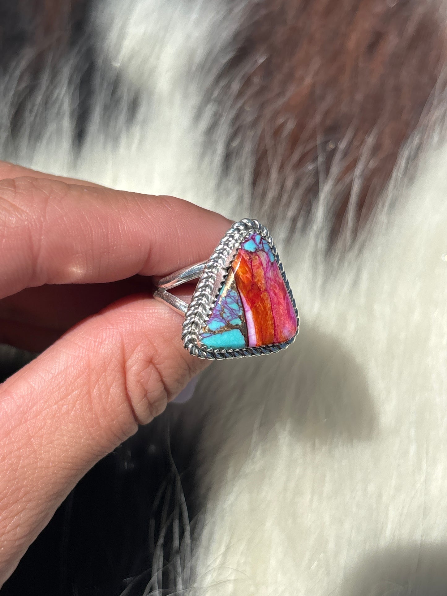 Native American, Hand-Made, Mojave & Sterling Silver Ring