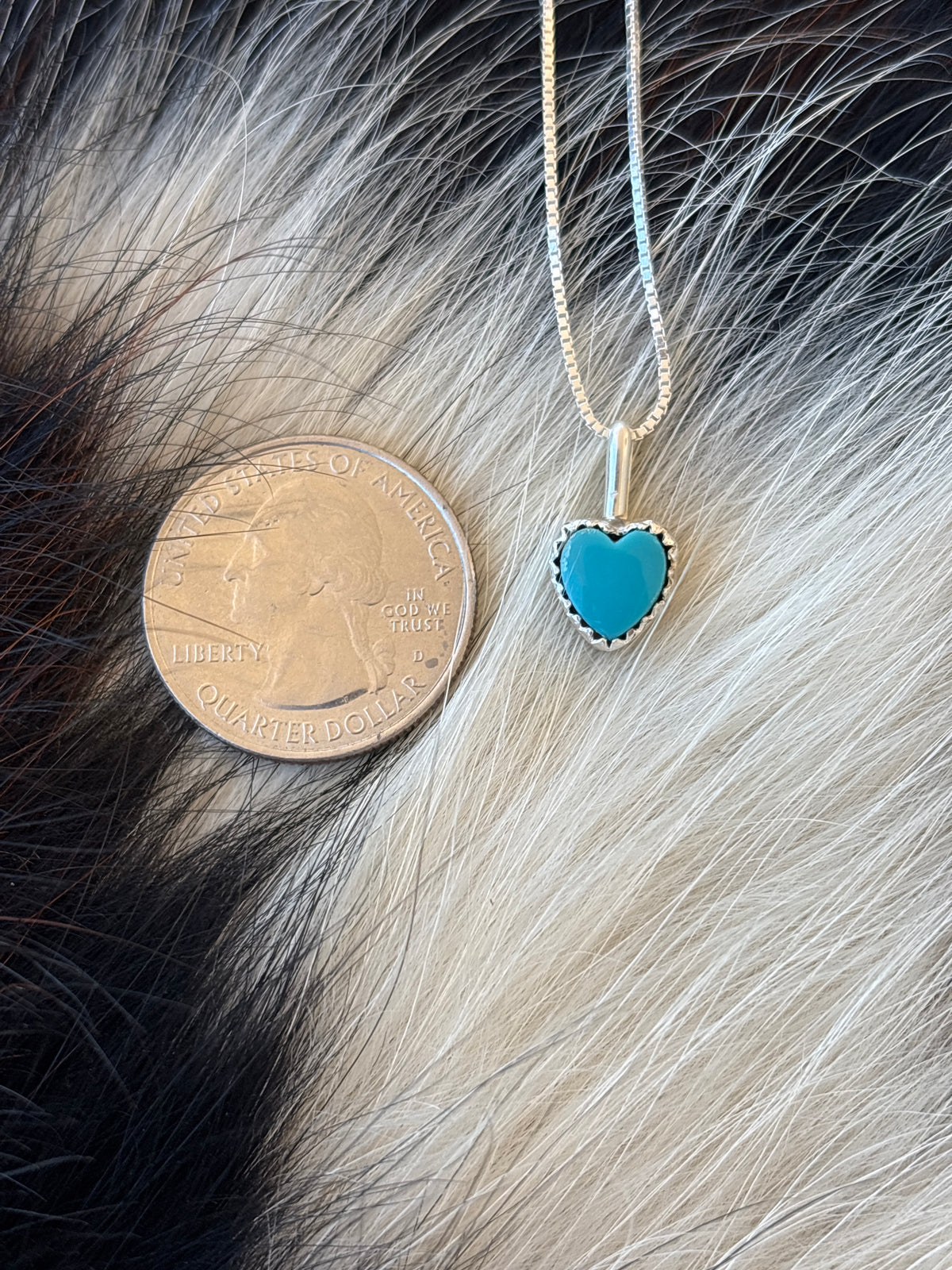 Native American, Hand-Made, Turquoise & Sterling Silver Necklace