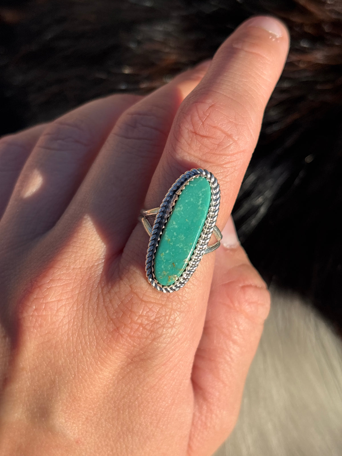 Native American, Hand-Made, Turquoise & Sterling Silver Ring