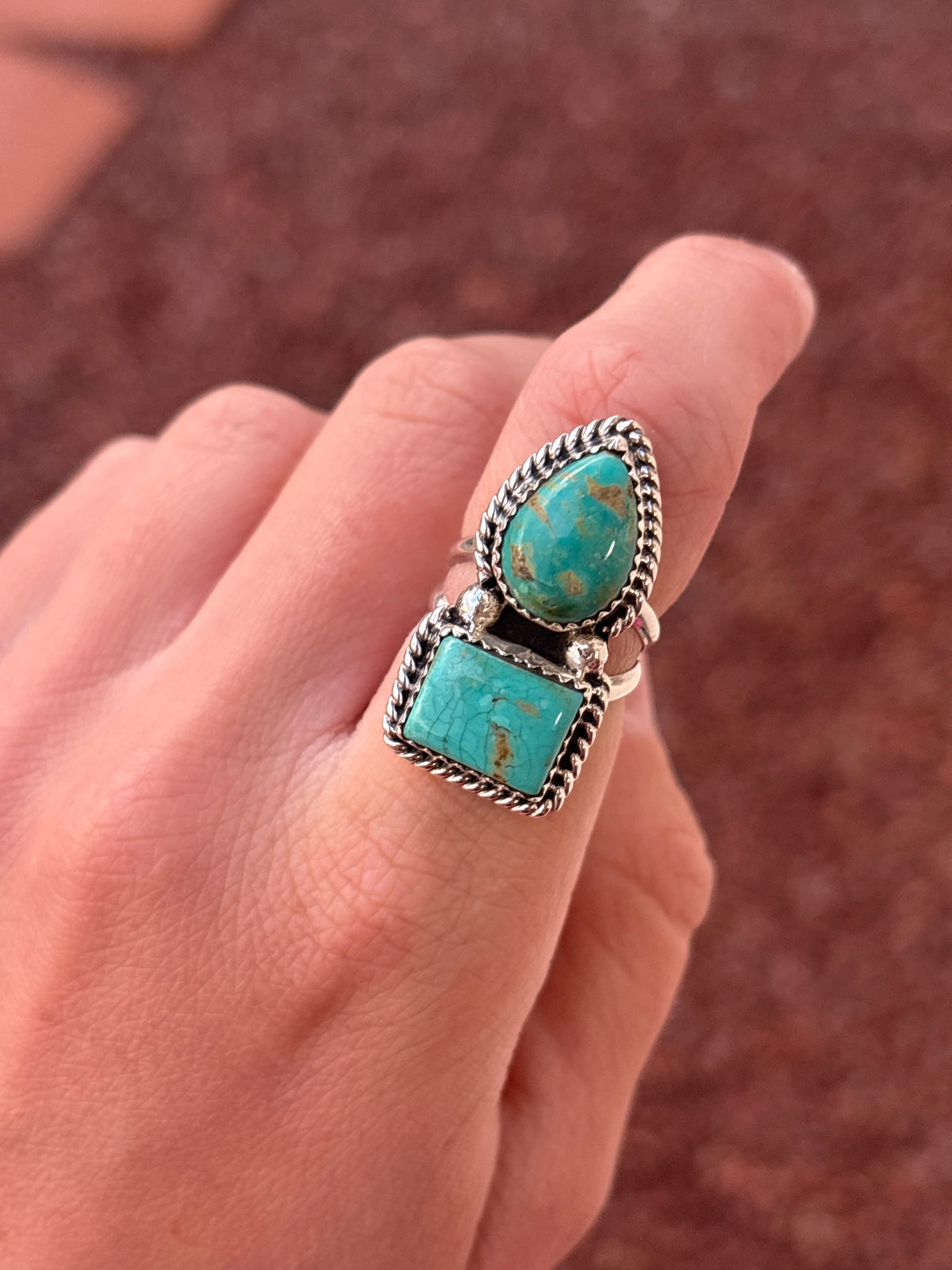 Native American, Hand-Made, Turquoise & Sterling Silver Ring