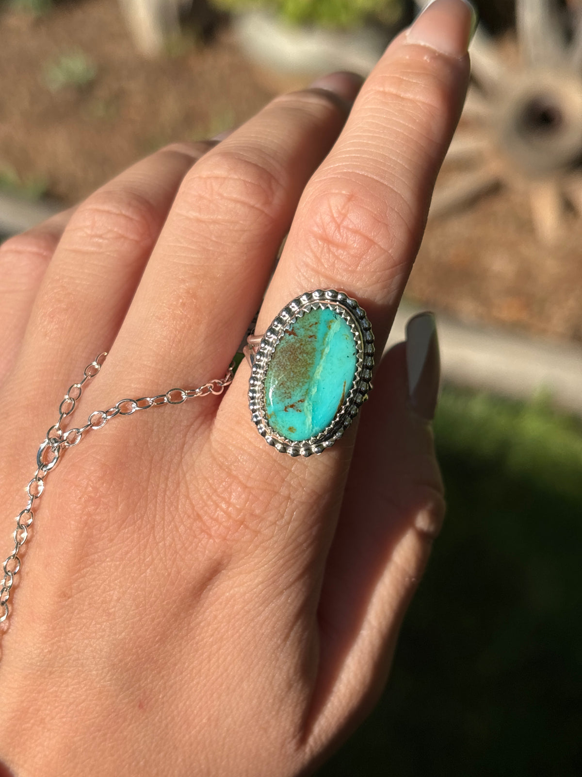 Native American, Hand-Made, Turquoise & Sterling Silver Ring