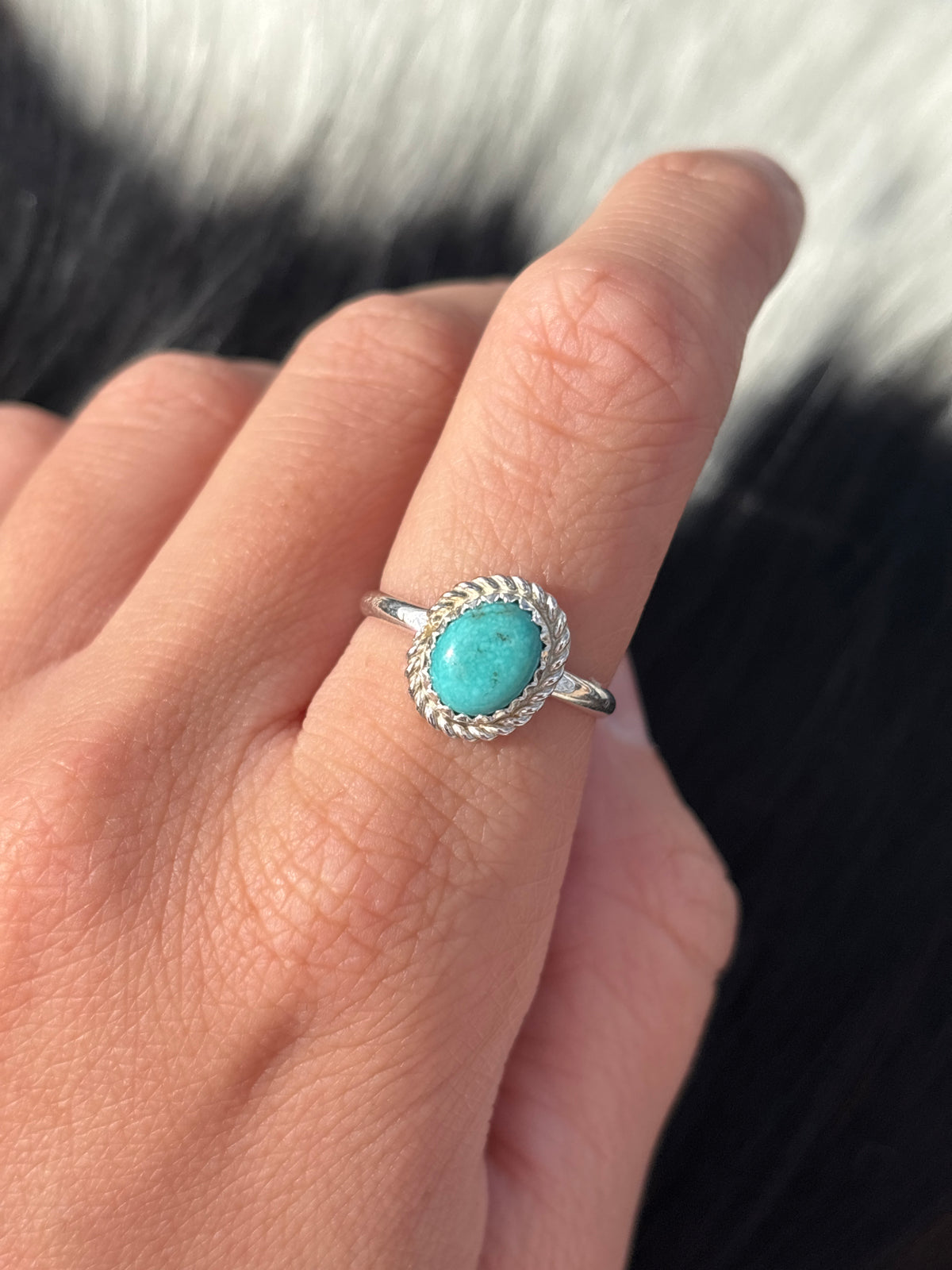 Native American, Hand-Made, Turquoise & Sterling Silver Ring