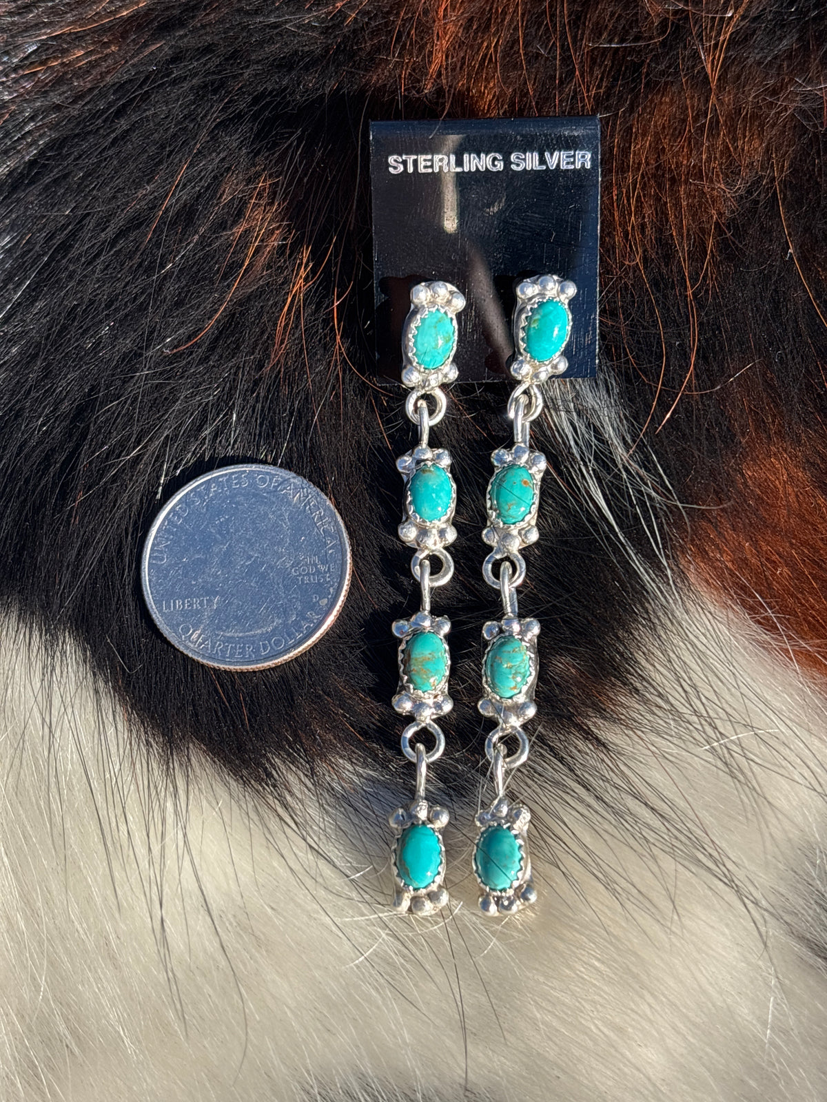 Native Made, Turquoise & Sterling Silver Earrings