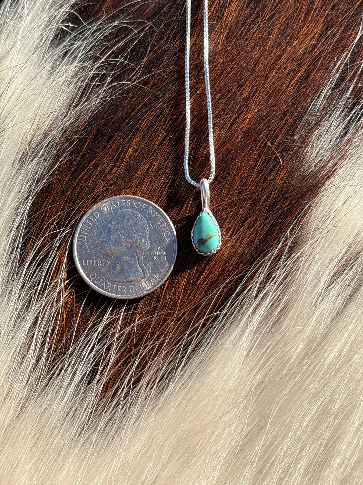 Native American, Hand-Made, Turquoise & Sterling Silver Necklace #5