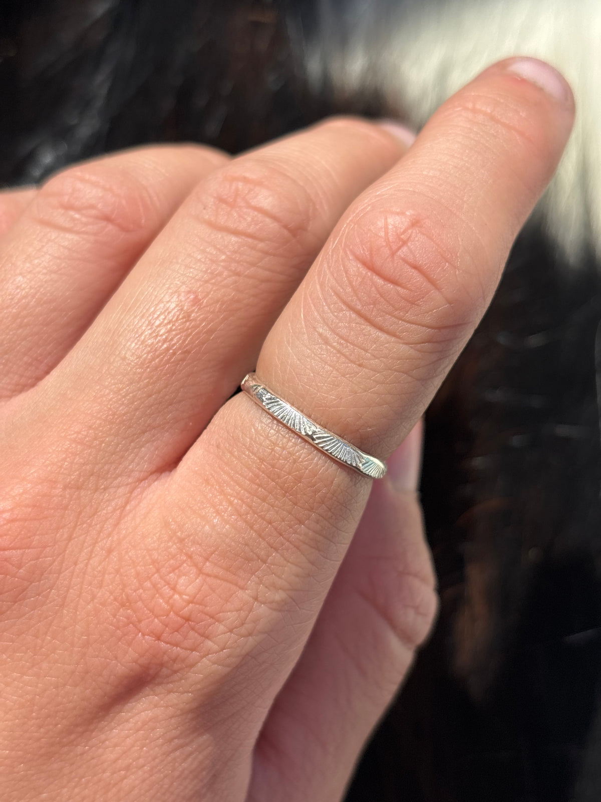Native American, Hand-Made, Sterling Silver Stacker Ring