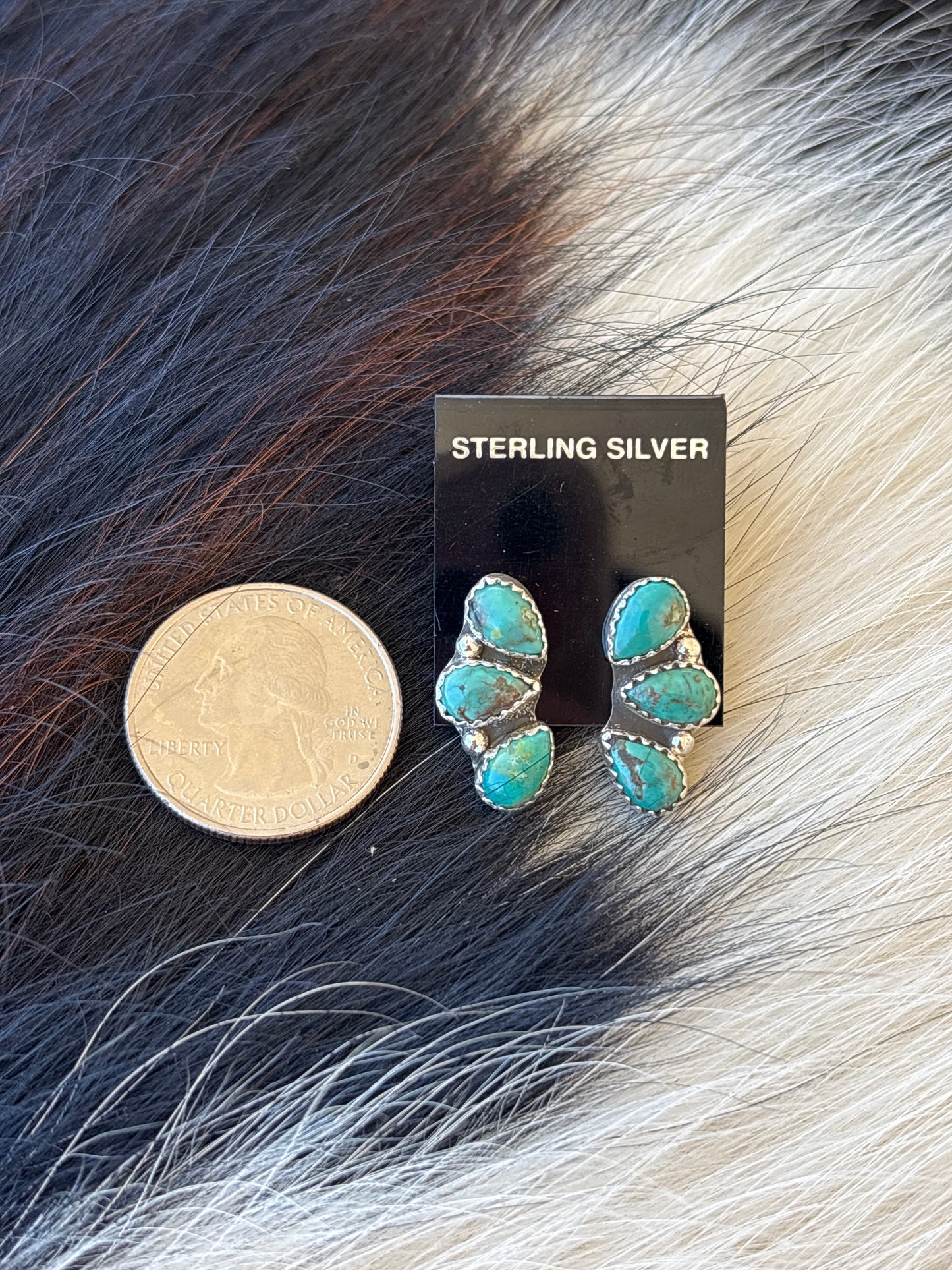 Native Made, Turquoise & Sterling Silver Earrings