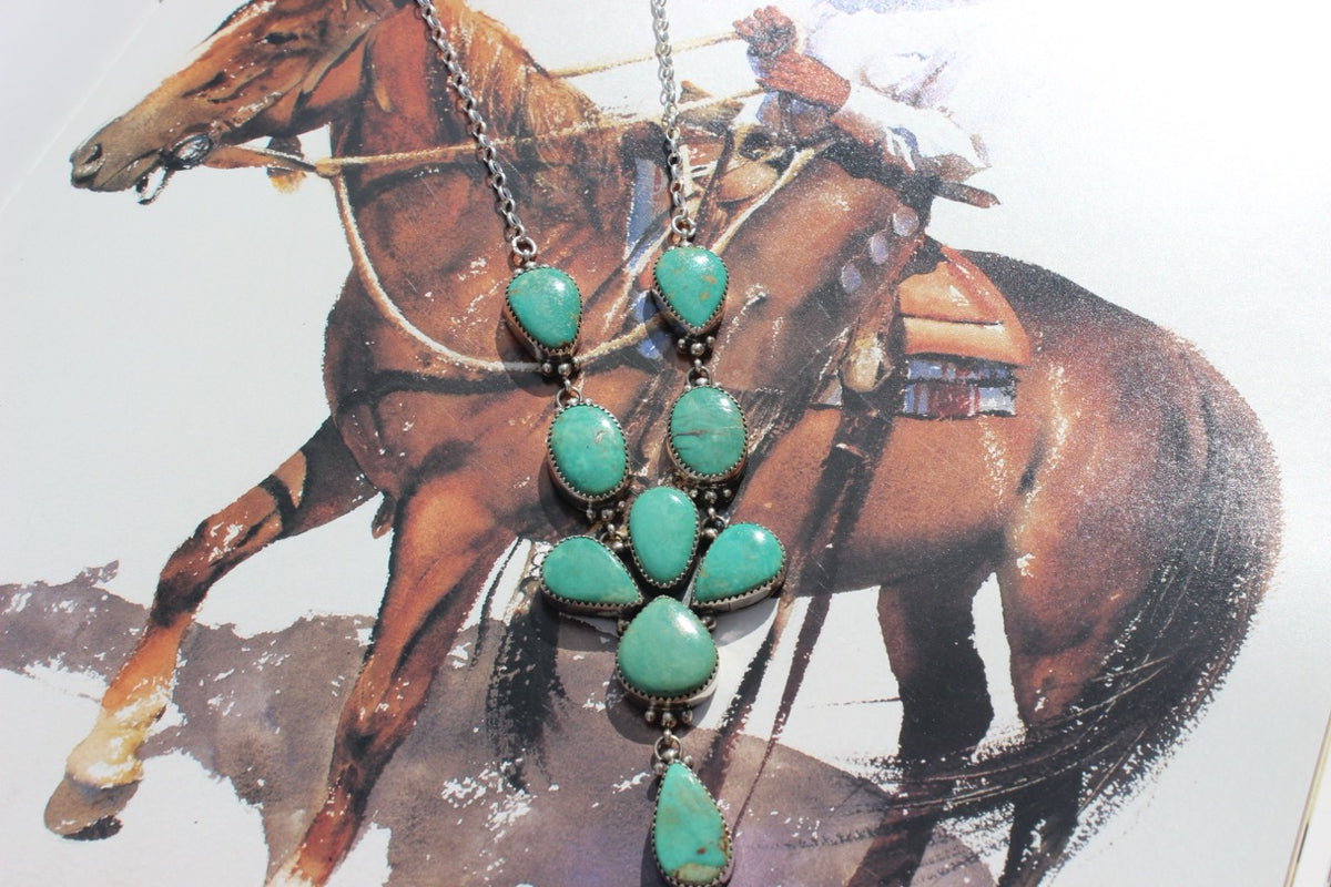 Native American, Hand-Made, Turquoise & Sterling Silver Necklace