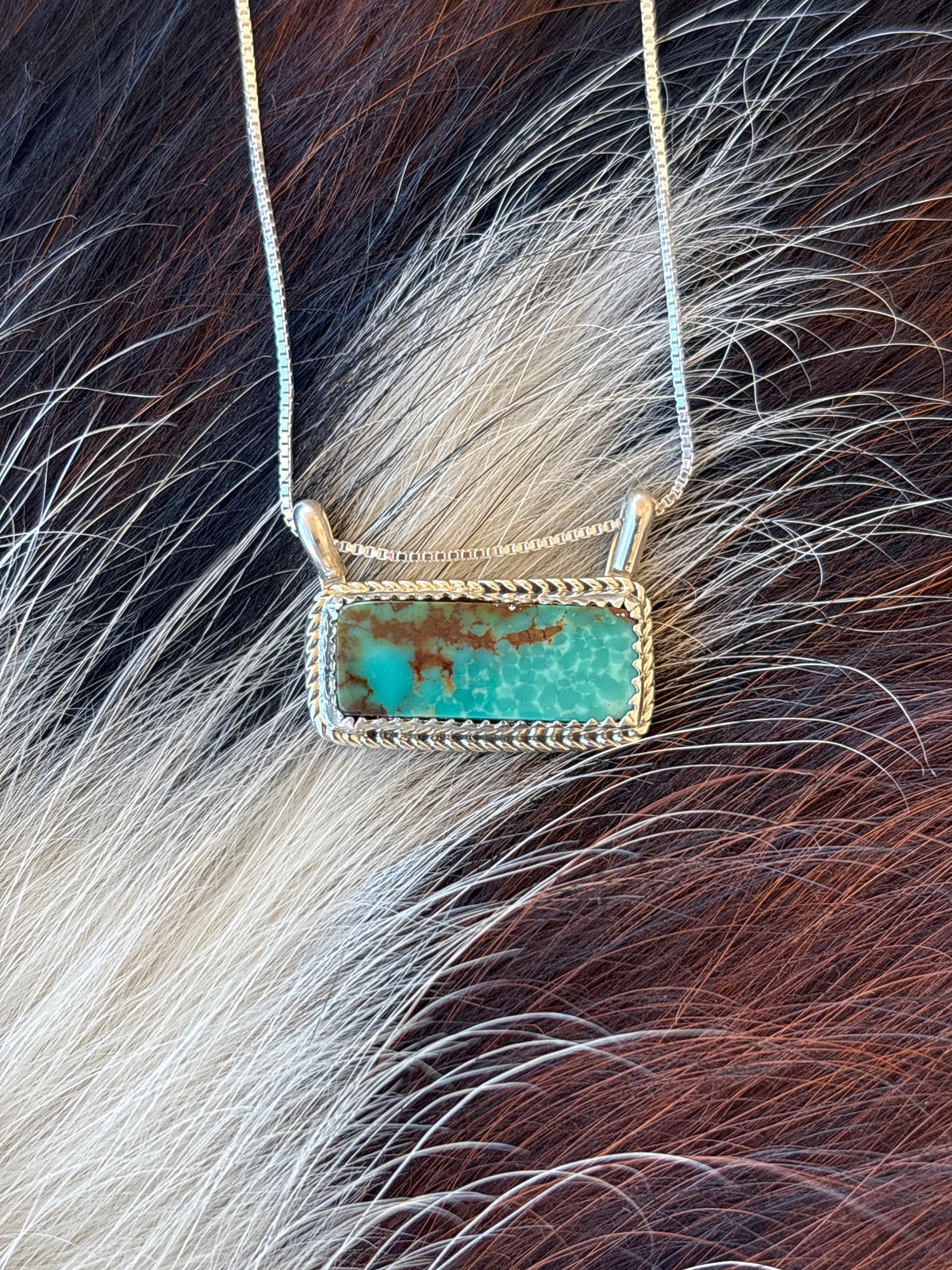 Native American, Hand-Made, Turquoise & Sterling Silver Necklace #3