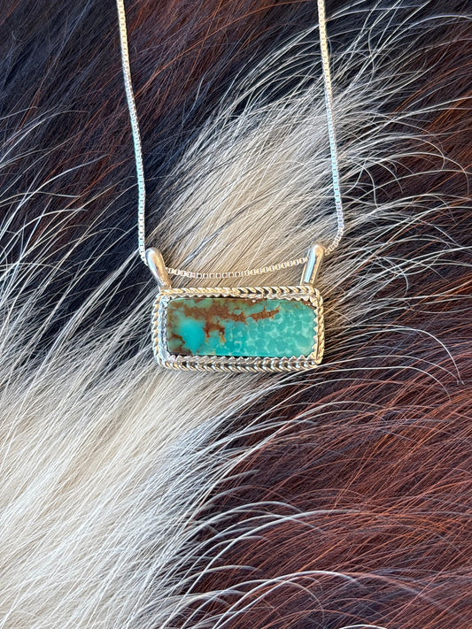 Native American, Hand-Made, Turquoise & Sterling Silver Necklace #3