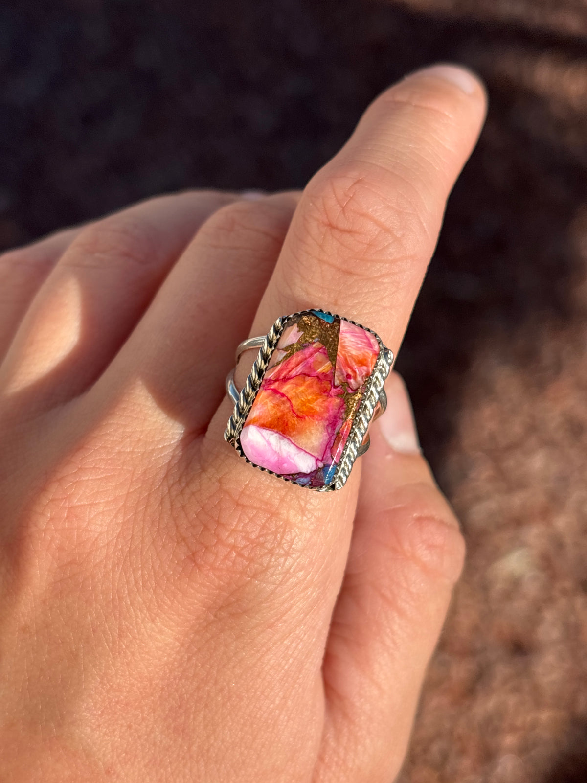 Native American, Hand-Made, Mojave & Sterling Silver Ring