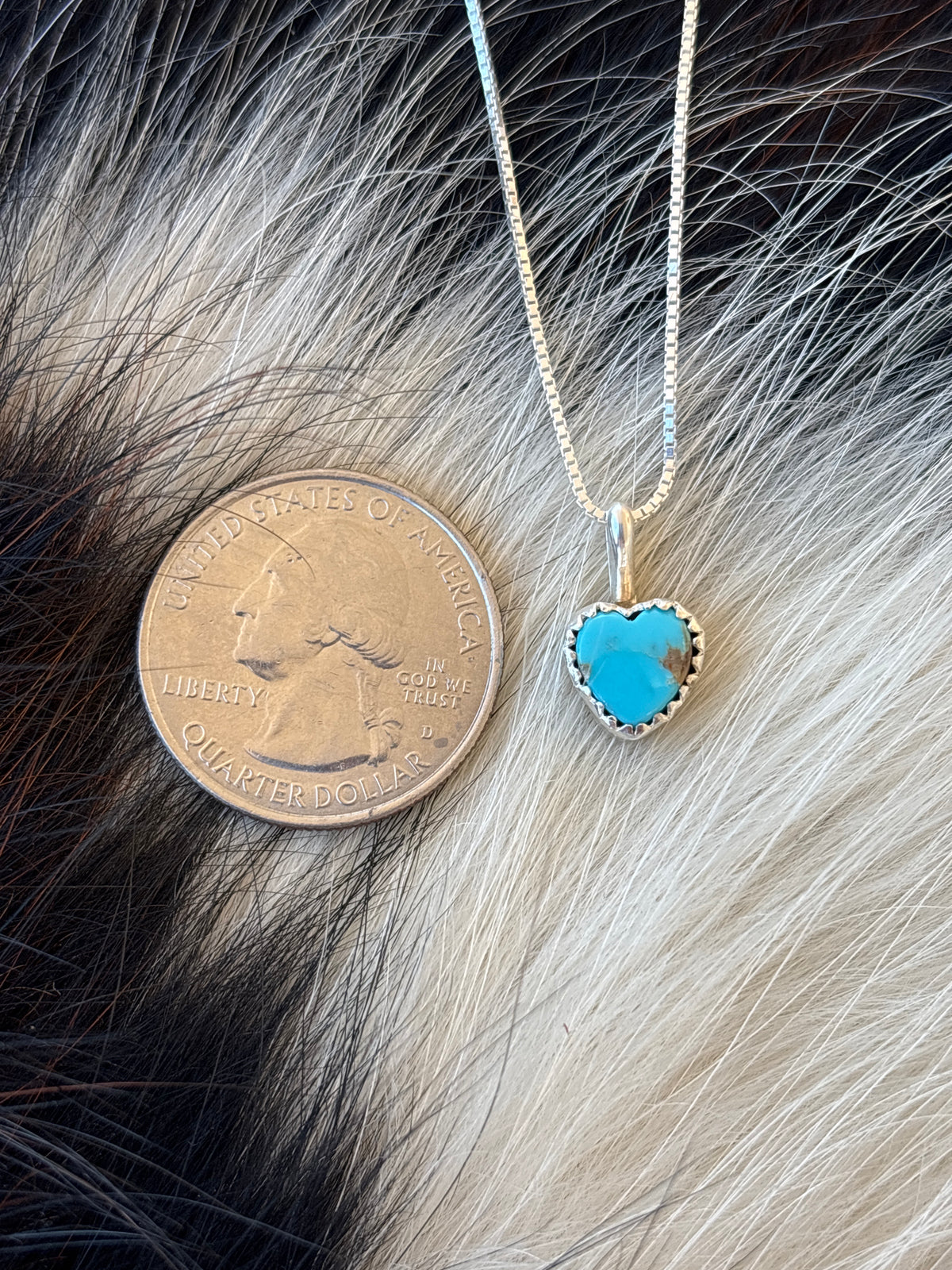 Native American, Hand-Made, Turquoise & Sterling Silver Necklace