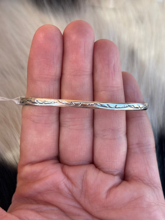 Native American, Handmade, Sterling Silver Stamped Cuff