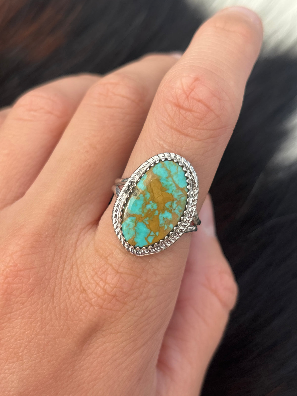 Native American, Hand-Made, Turquoise & Sterling Silver Ring
