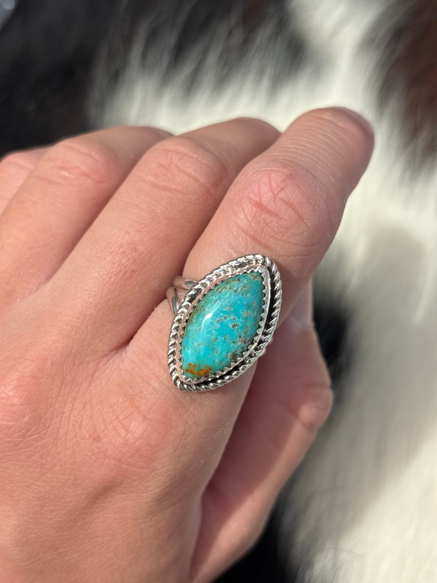 Native American, Hand-Made, Turquoise & Sterling Silver Ring