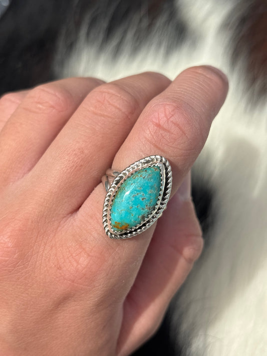 Native American, Hand-Made, Turquoise & Sterling Silver Ring