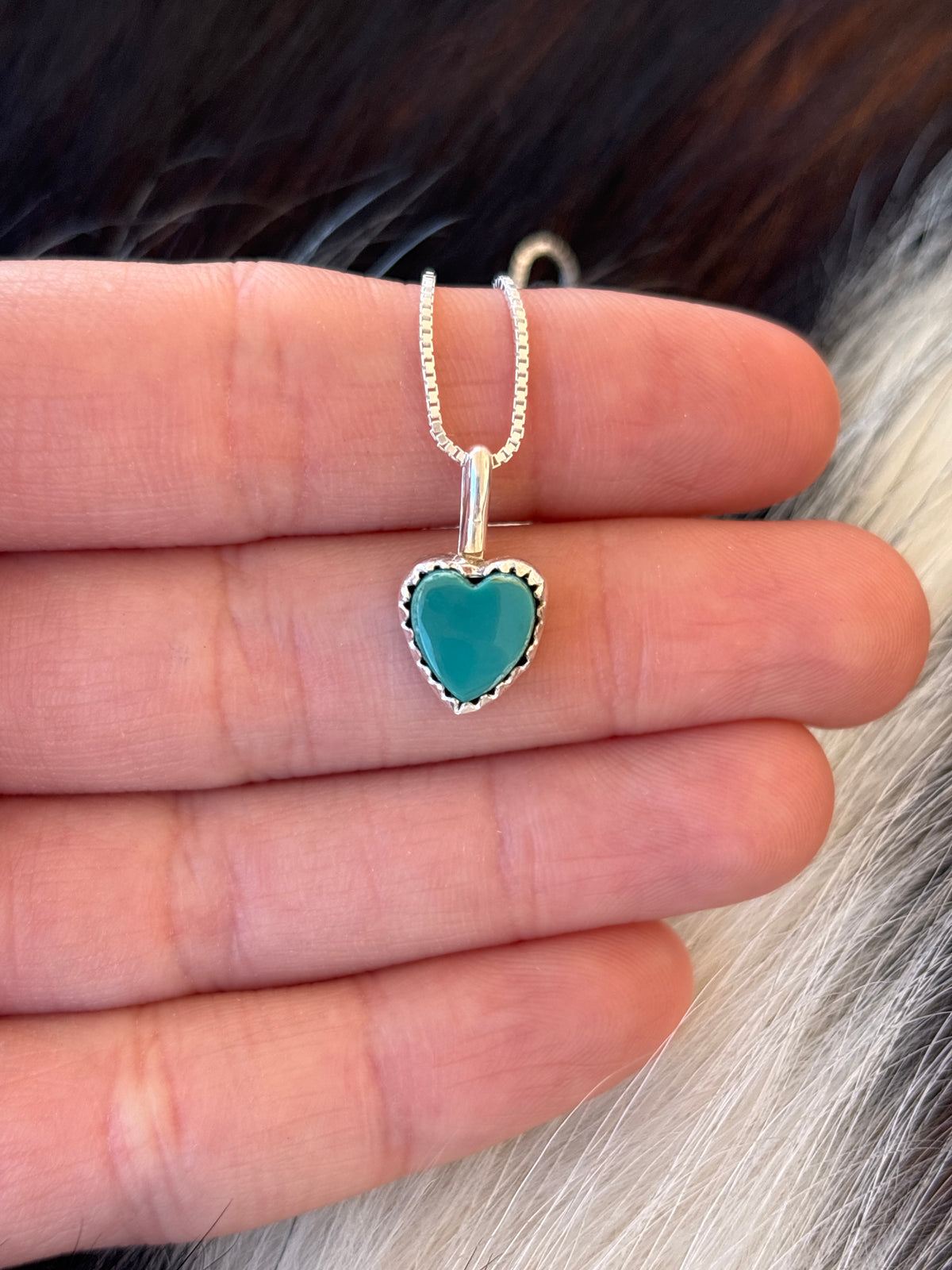 Native American, Hand-Made, Turquoise & Sterling Silver Necklace