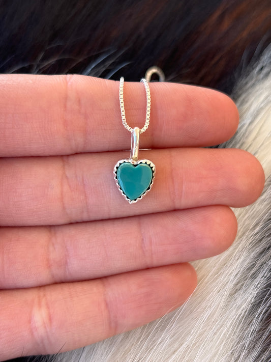 Native American, Hand-Made, Turquoise & Sterling Silver Necklace