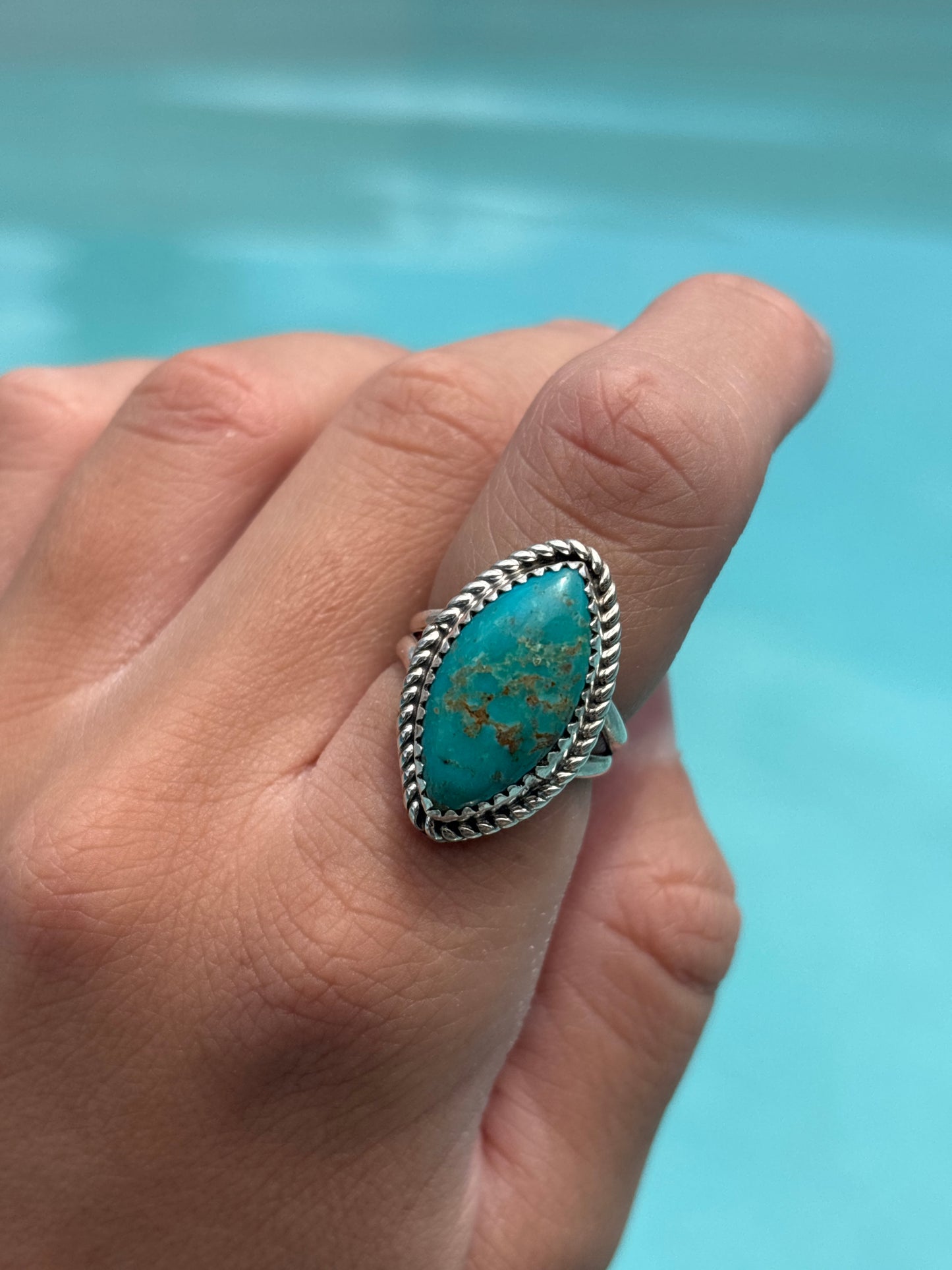 Native American, Hand-Made, Turquoise & Sterling Silver Ring