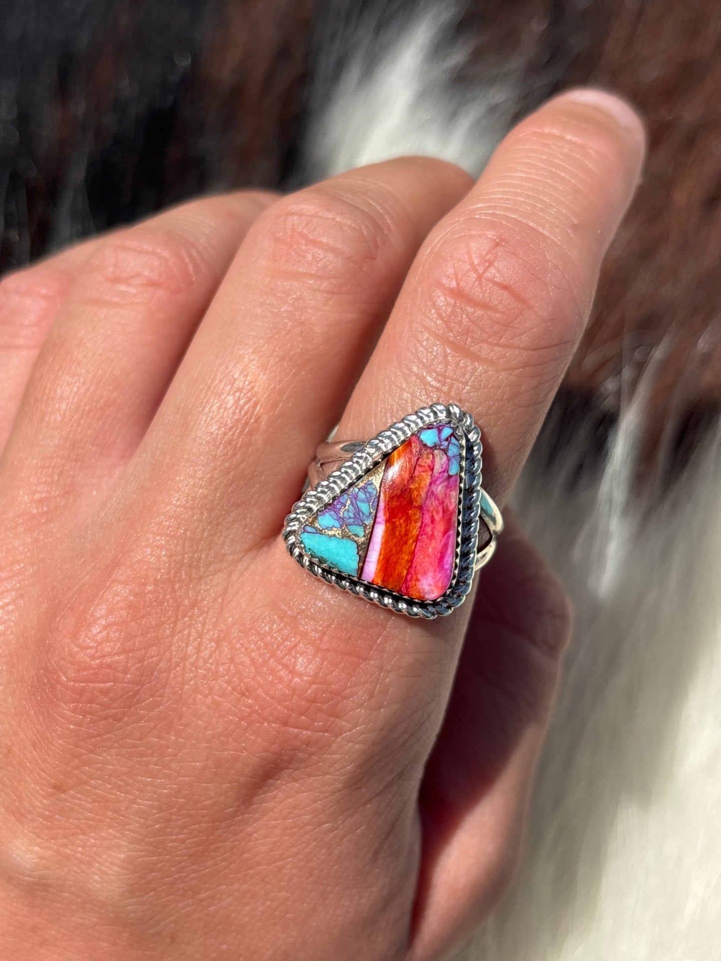 Native American, Hand-Made, Mojave & Sterling Silver Ring
