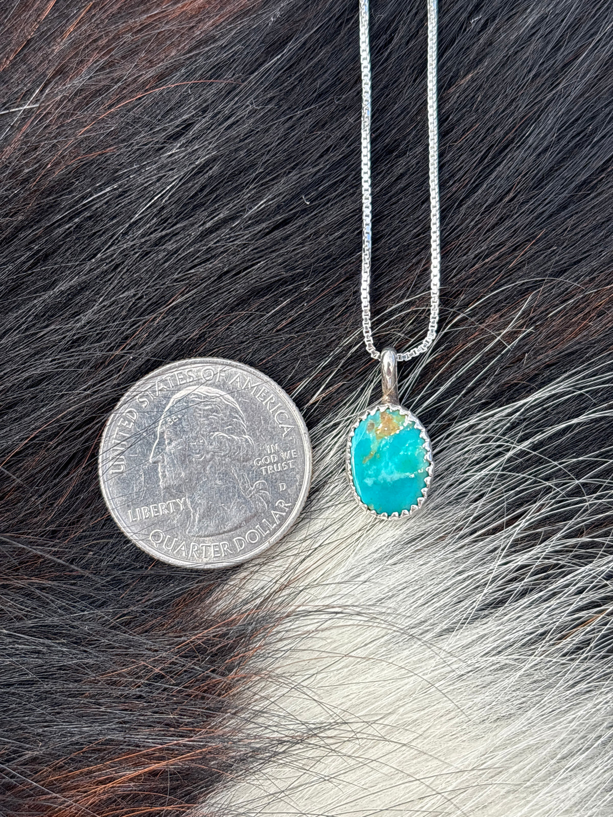 Native American, Hand-Made, Turquoise & Sterling Silver Necklace #5