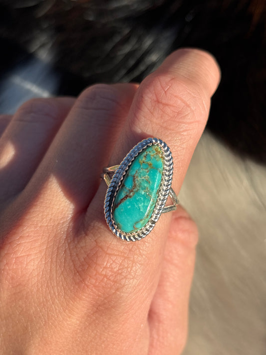 Native American, Hand-Made, Turquoise & Sterling Silver Ring