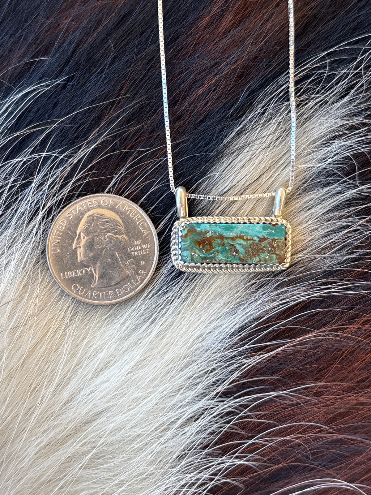 Native American, Hand-Made, Turquoise & Sterling Silver Necklace #4