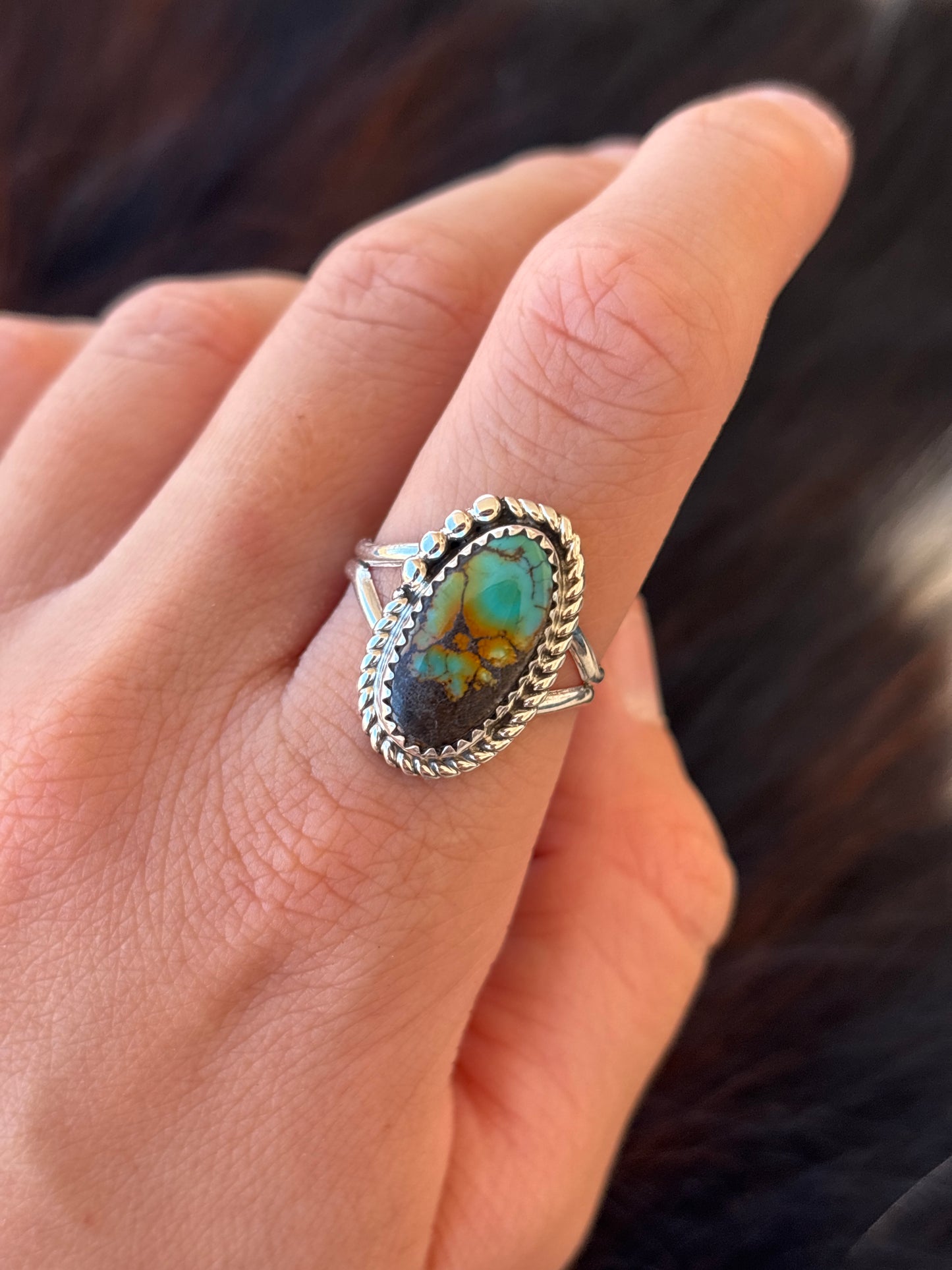 Native American, Hand-Made, Turquoise & Sterling Silver  Ring