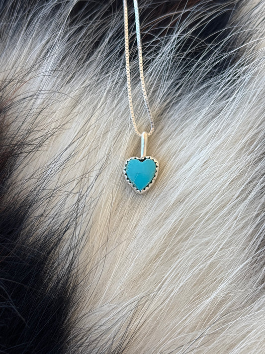 Native American, Hand-Made, Turquoise & Sterling Silver Necklace