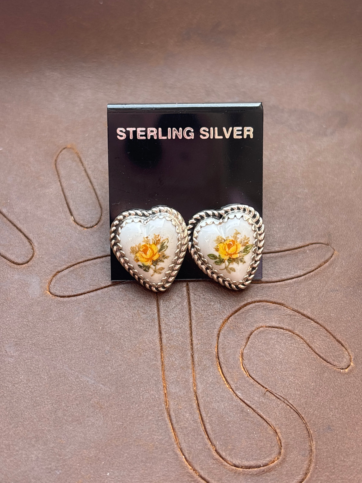 Native Made, Porcelain & Sterling Silver Earrings